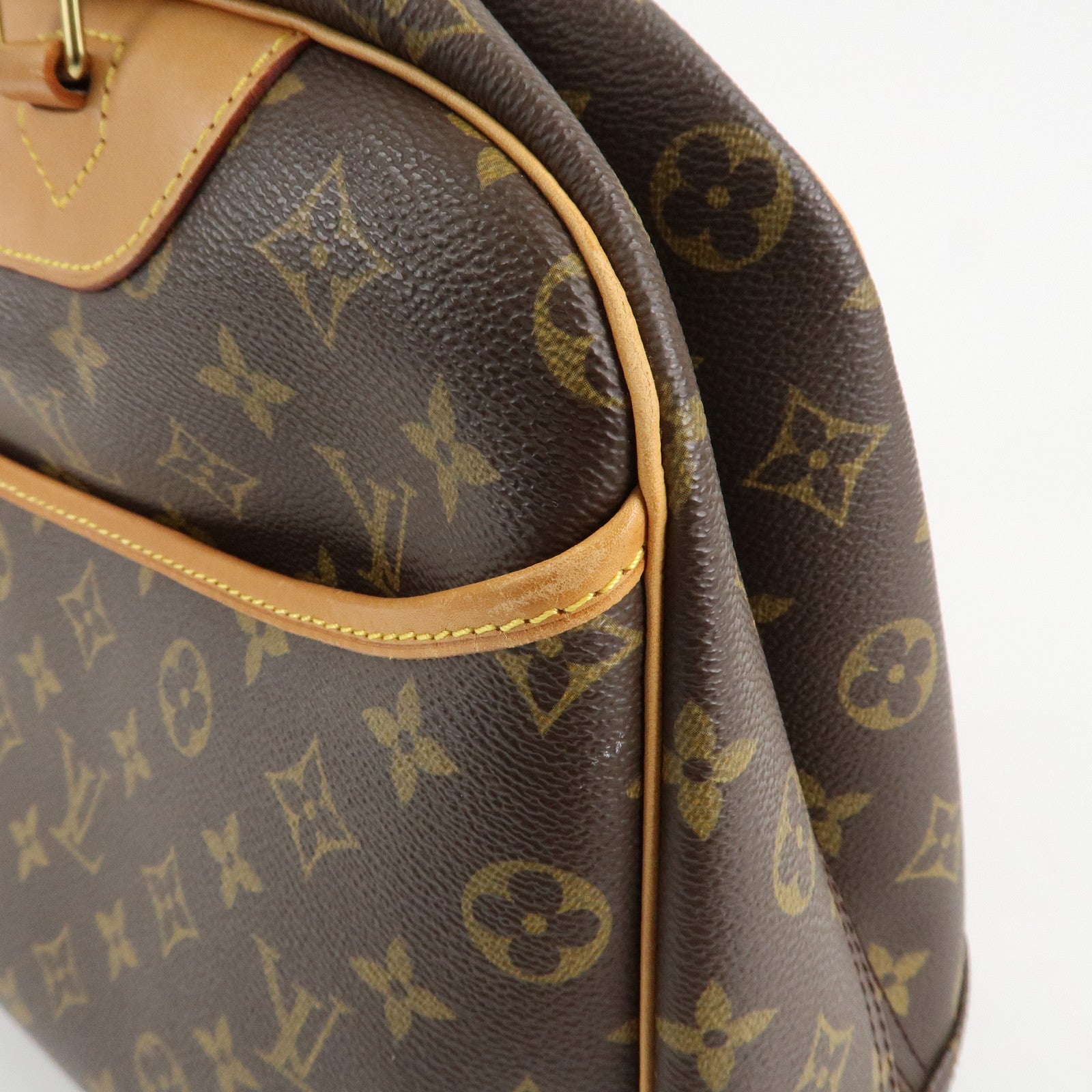 Louis Vuitton Monogram Deauville Hand Bag Brown M47270 Used