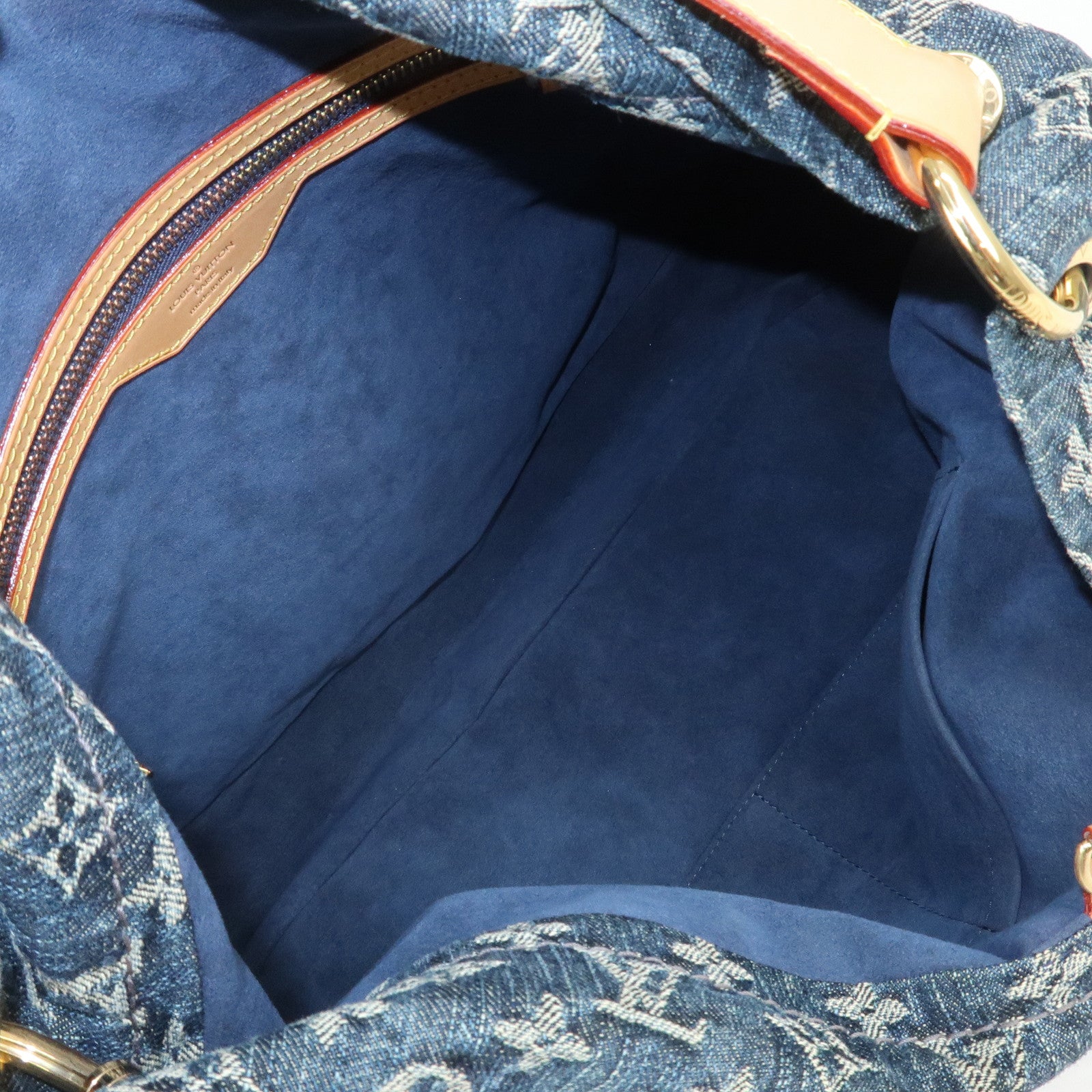 Louis Vuitton Monogram Denim Daily GM Shoulder Bag Gris Bleu M40493