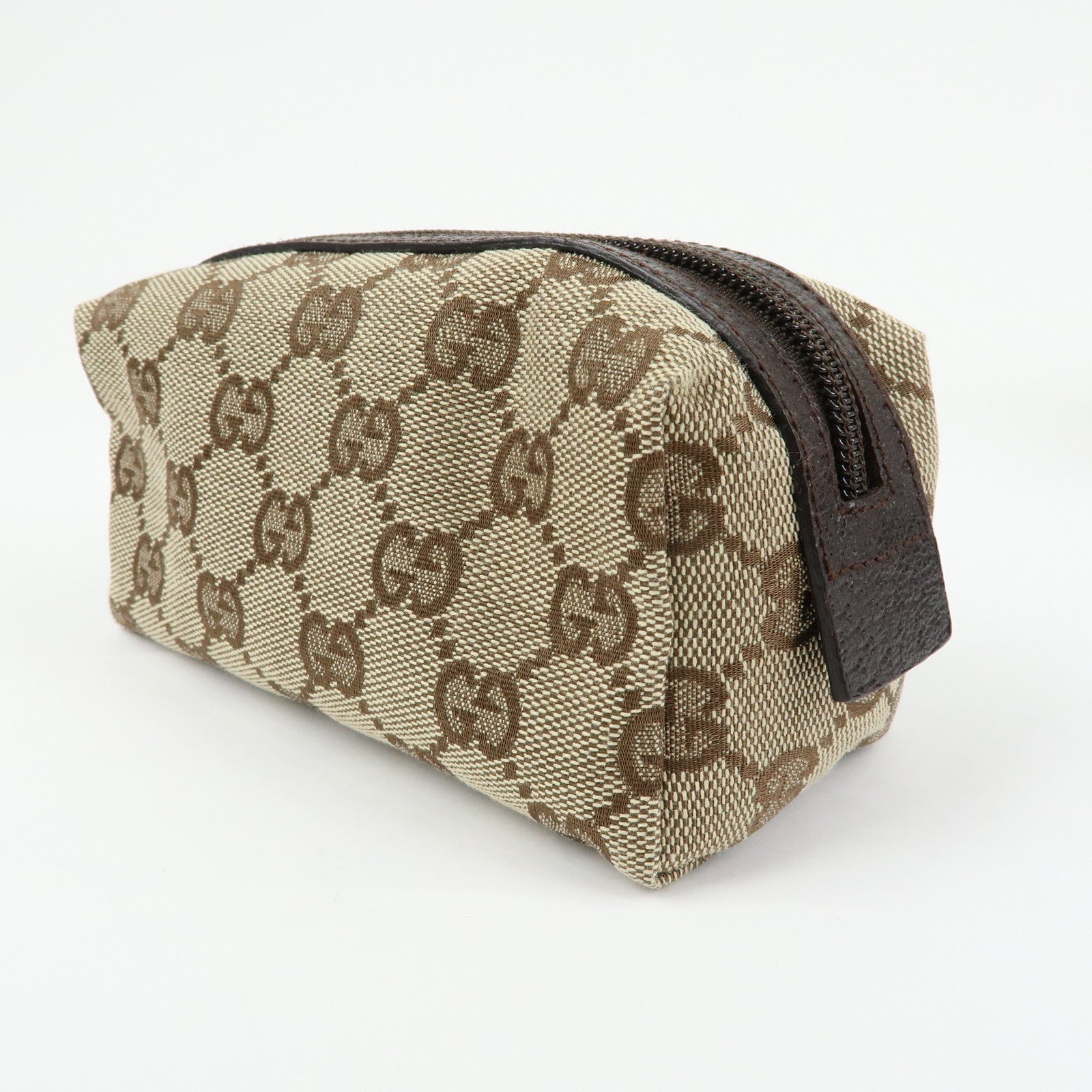GUCCI GG Canvas Pouch Cosmetic Pouch Beige Brown 29596