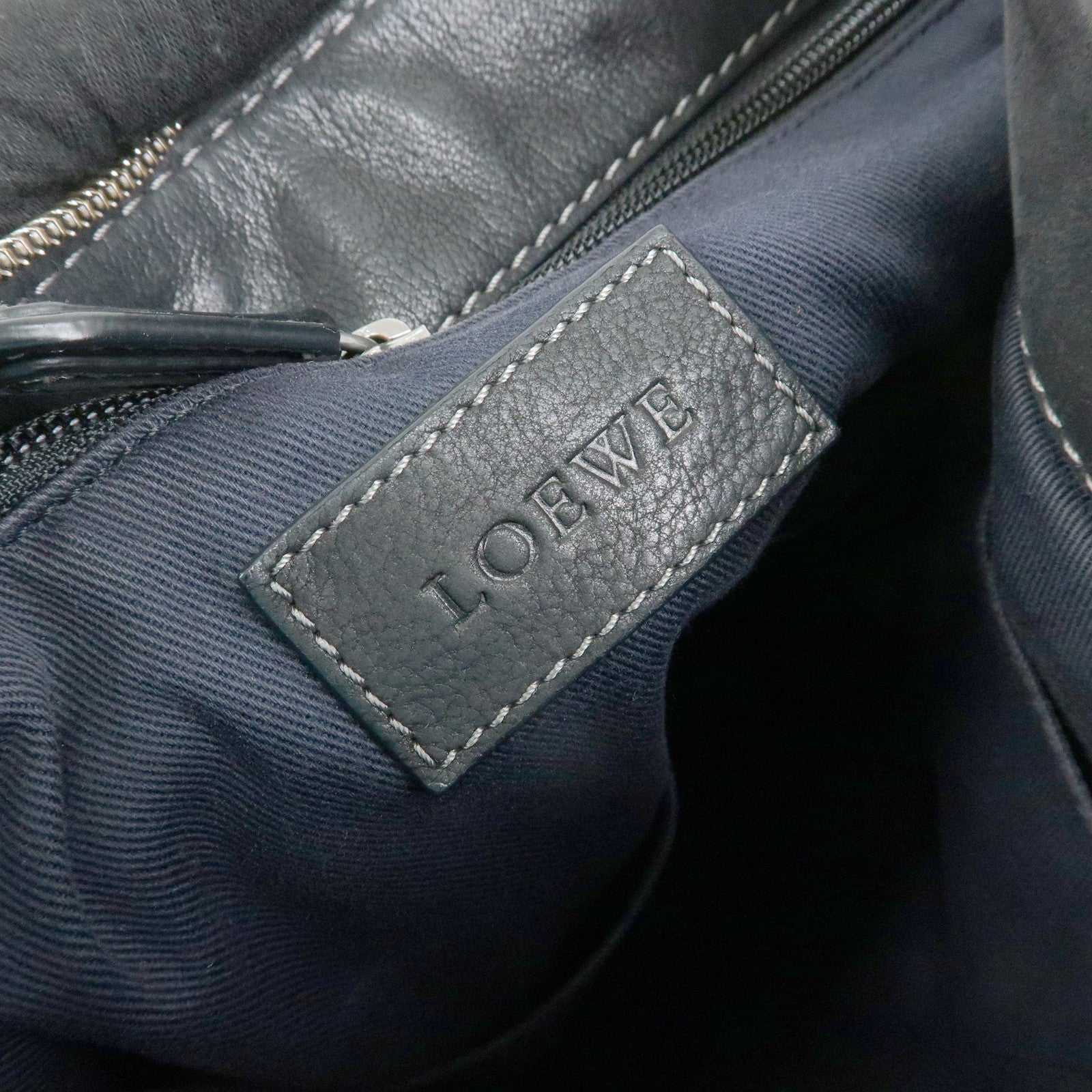 LOEWE Anagram Calf Leather Shoulder Bag Crossbody Bag Black