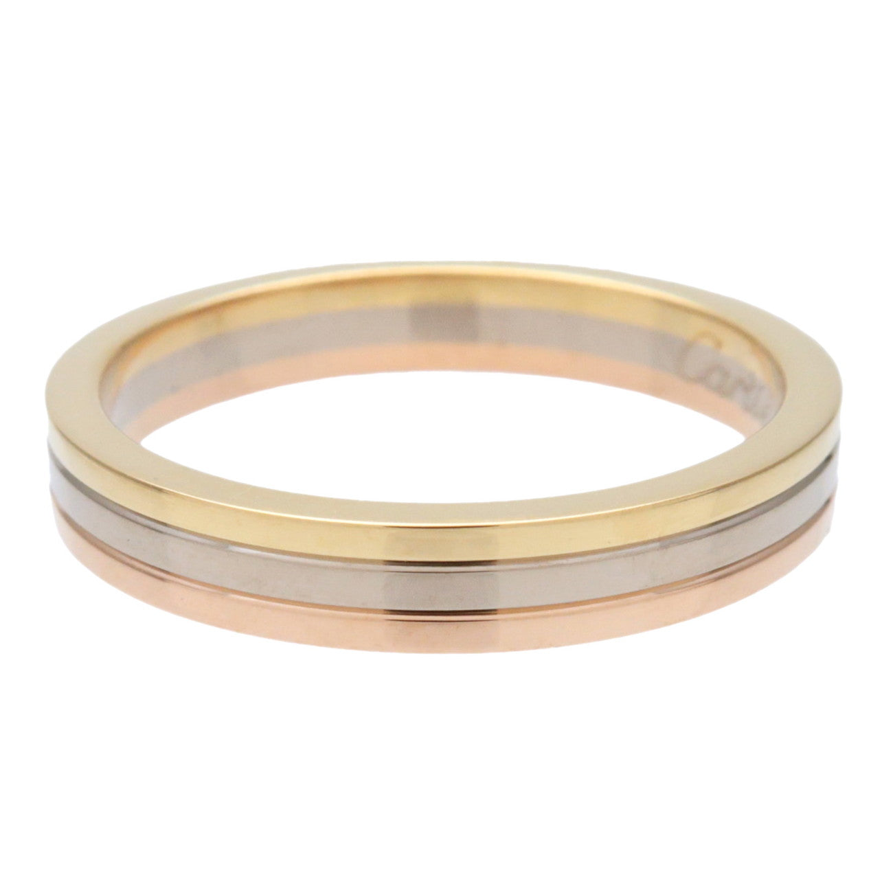 Cartier Vandome Three Color Ring K18 750YG/WG/PG #58 US8.5 EU57.5