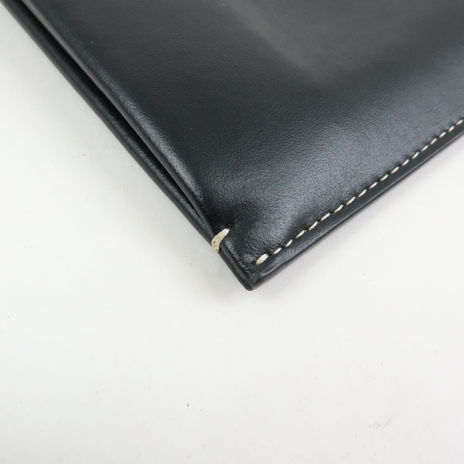 BURBERRY Leather Shoulder Bag Flat Pouch Crossbody Bag Black