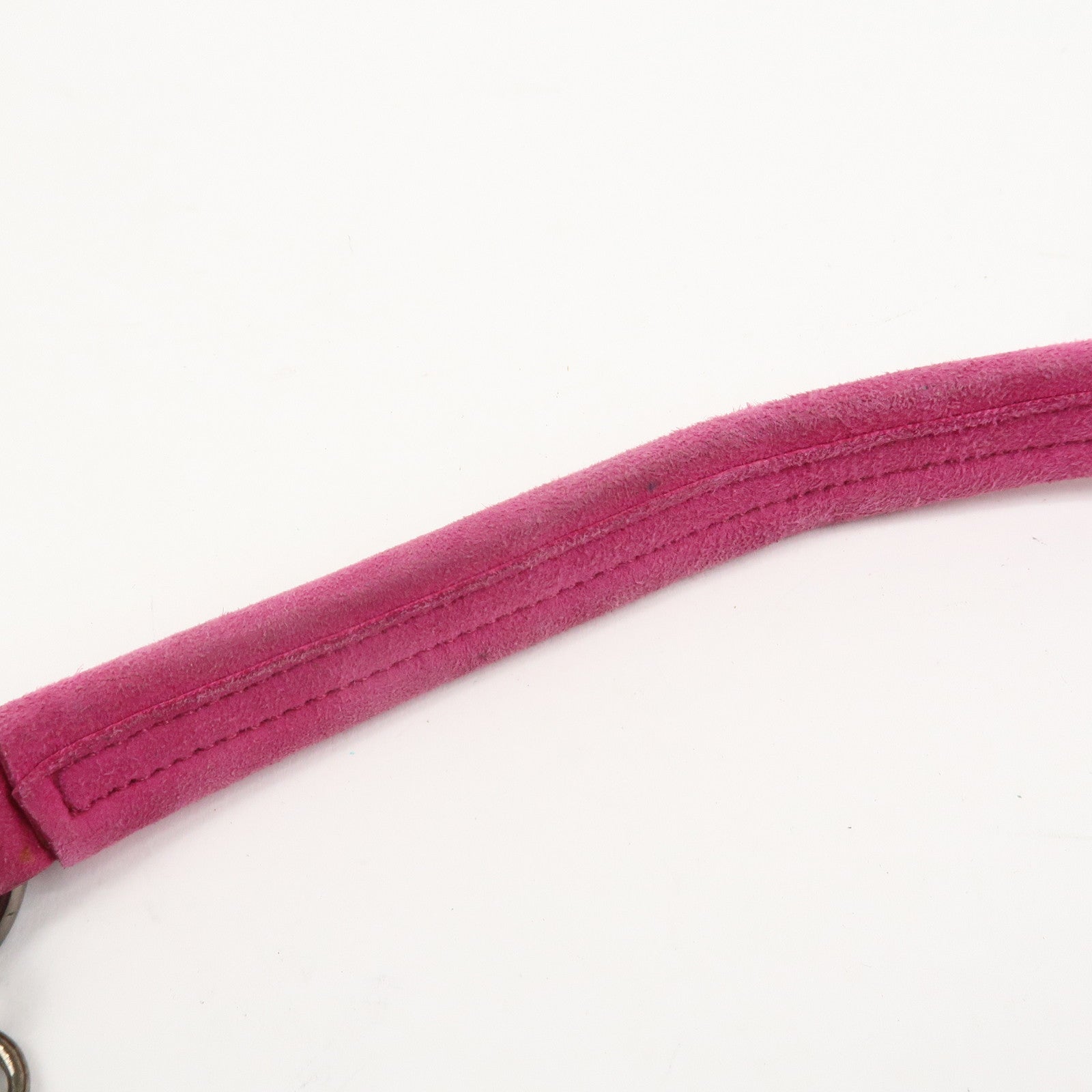 PRADA Triangle Logo Suede Shoulder Bag Hand Bag Pink BR2635