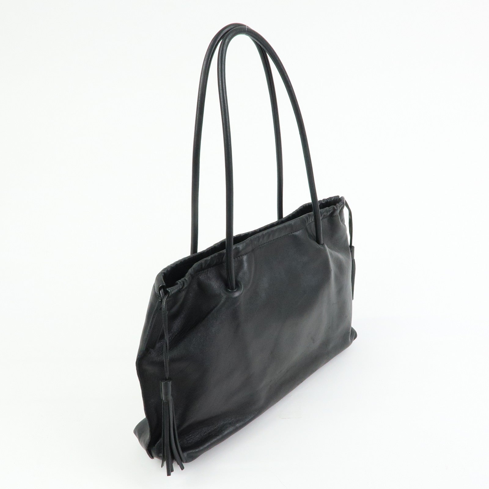 GUCCI Nappa Leather Tassel Tote Shoulder Bag Black 001・4331・001998