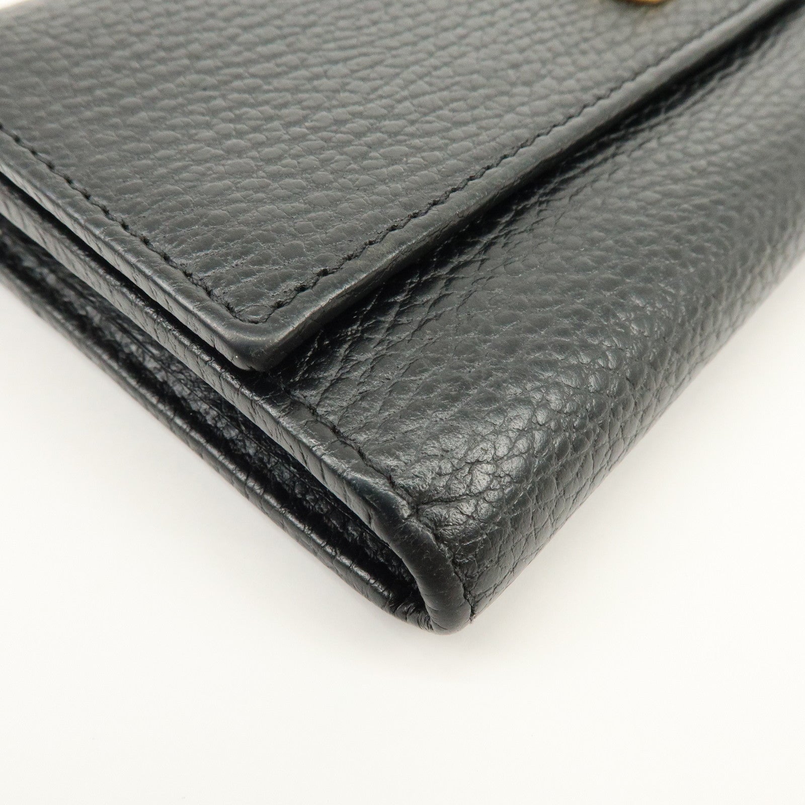 GUCCI GG Marmont Leather Long Wallet Black 456116