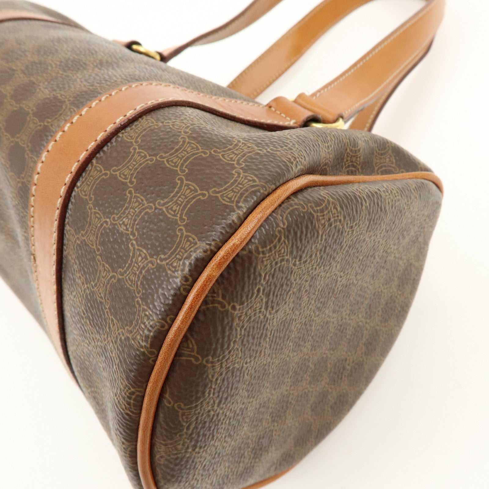 CELINE Macadam PVC Leather Shoulder Bag Hand Bag Brown