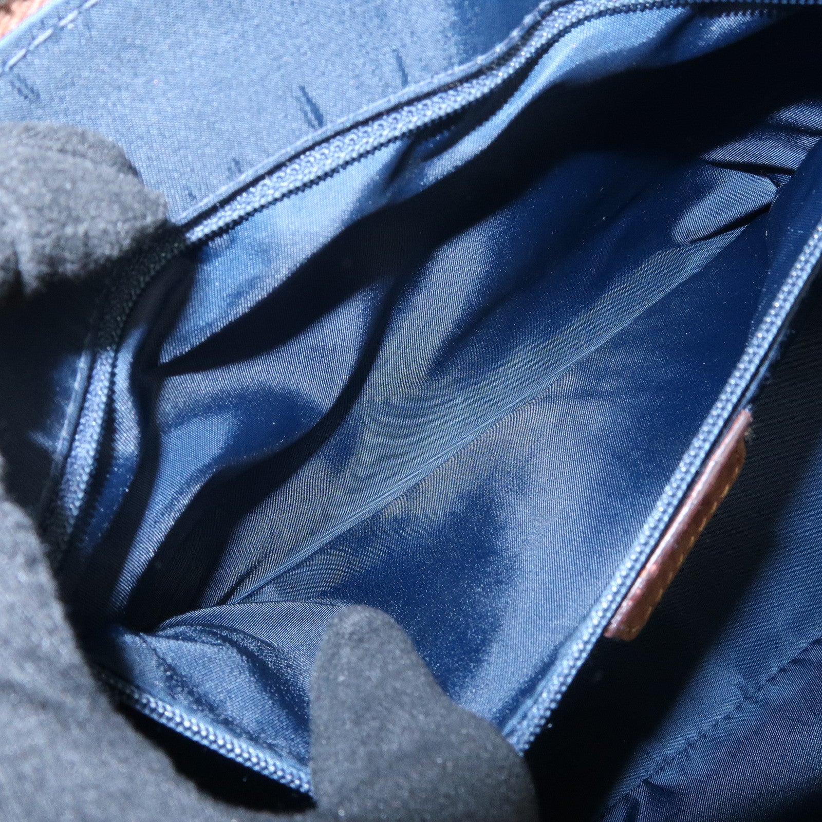 Christian Dior Street Chic Trotter Canvas Leather Hand Bag Brown