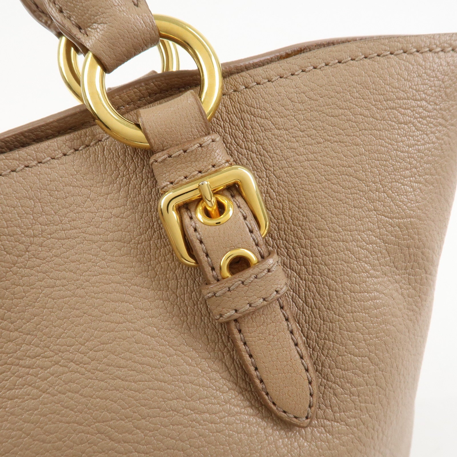 MIU MIU Madras Leather 2Way Shoulder Bag Hand Bag Pink Beige RN0886