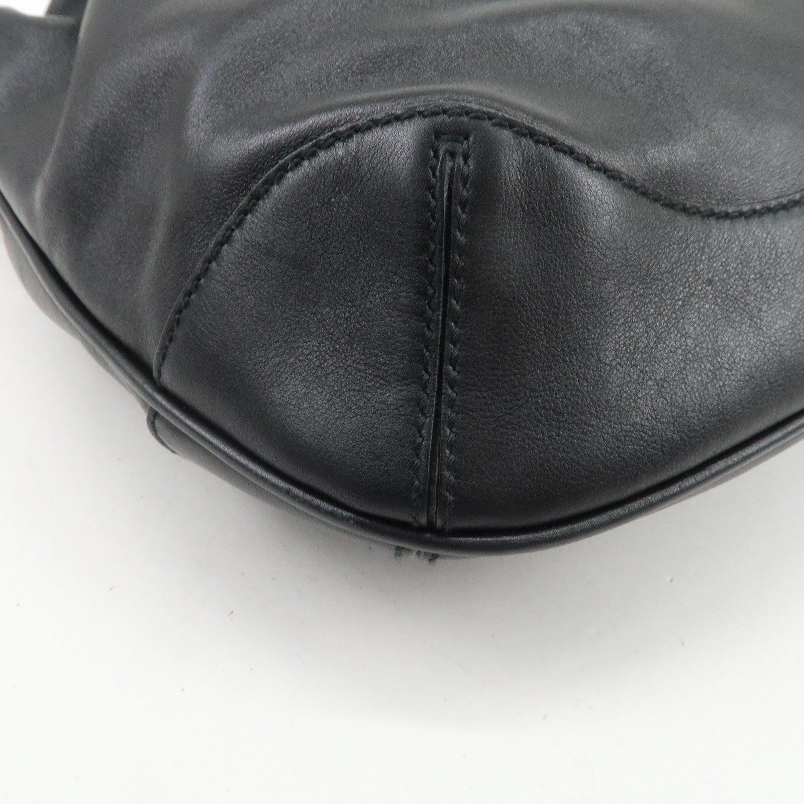 GUCCI Bamboo Leather 2Way Bag Hand Bag Shoulder Bag Black 169961