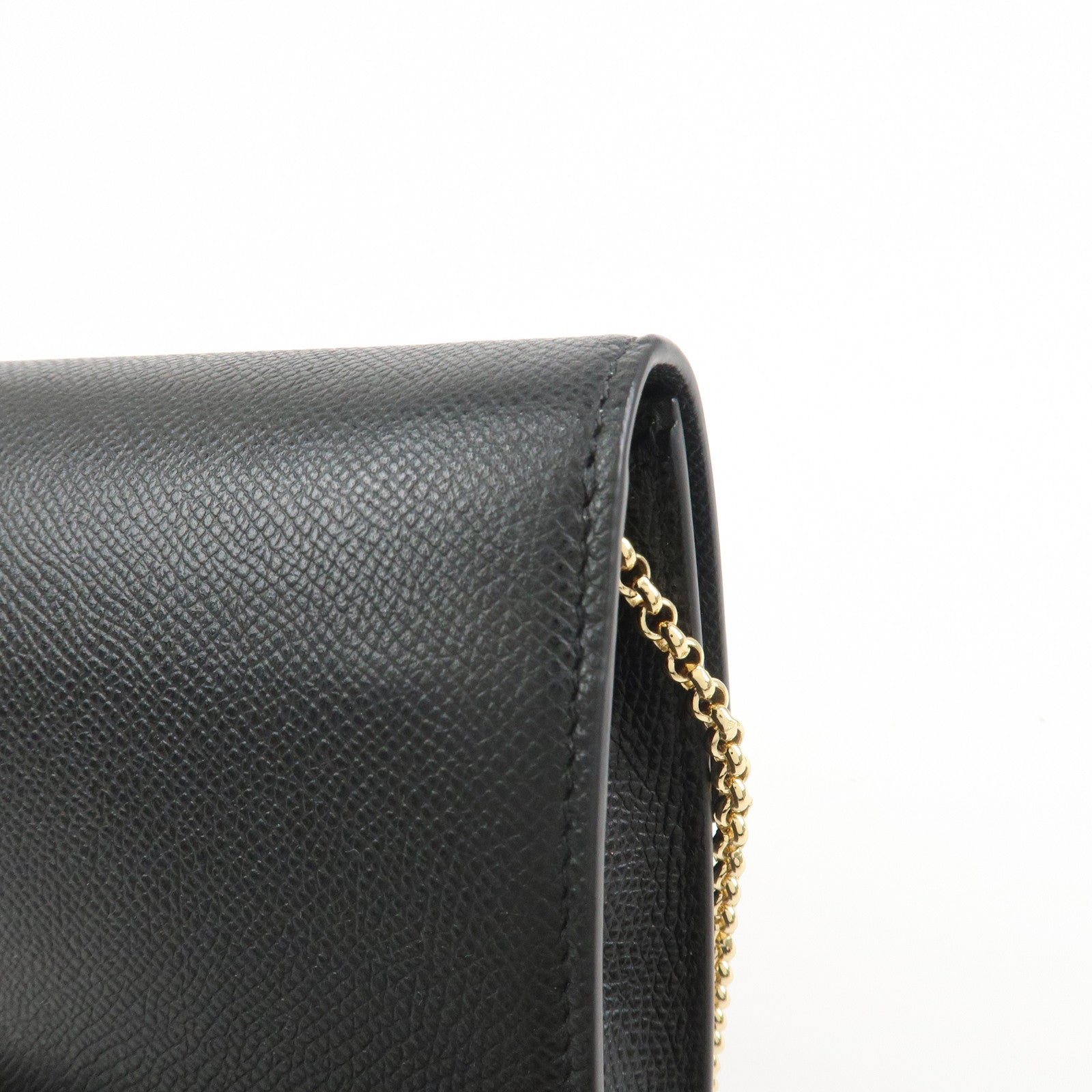 Ferragamo Gancini Leather Chain Shoulder Bag Black