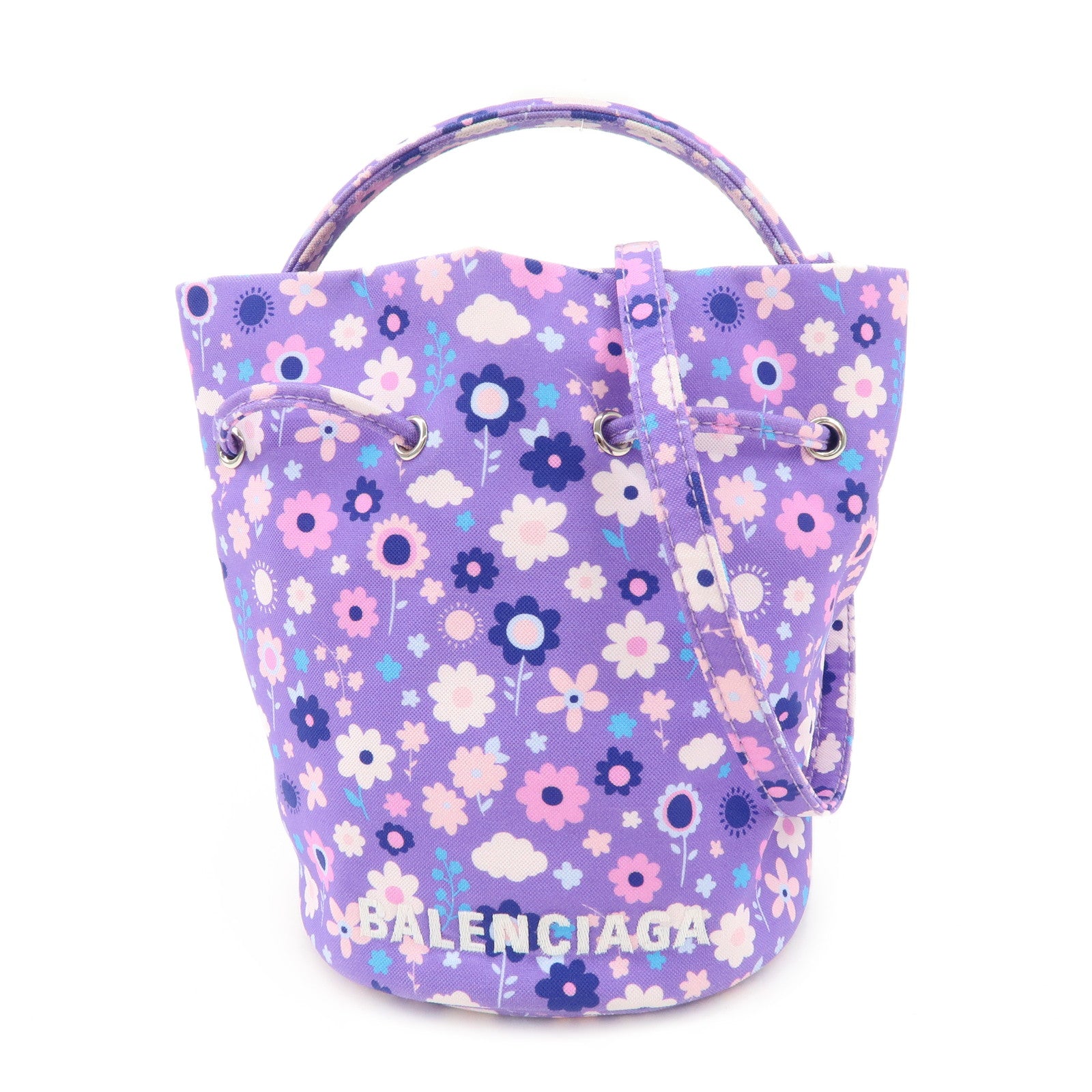 BALENCIAGA Wheel XS Nylon 2Way Bag Shoulder Bag Purple 656682 Used