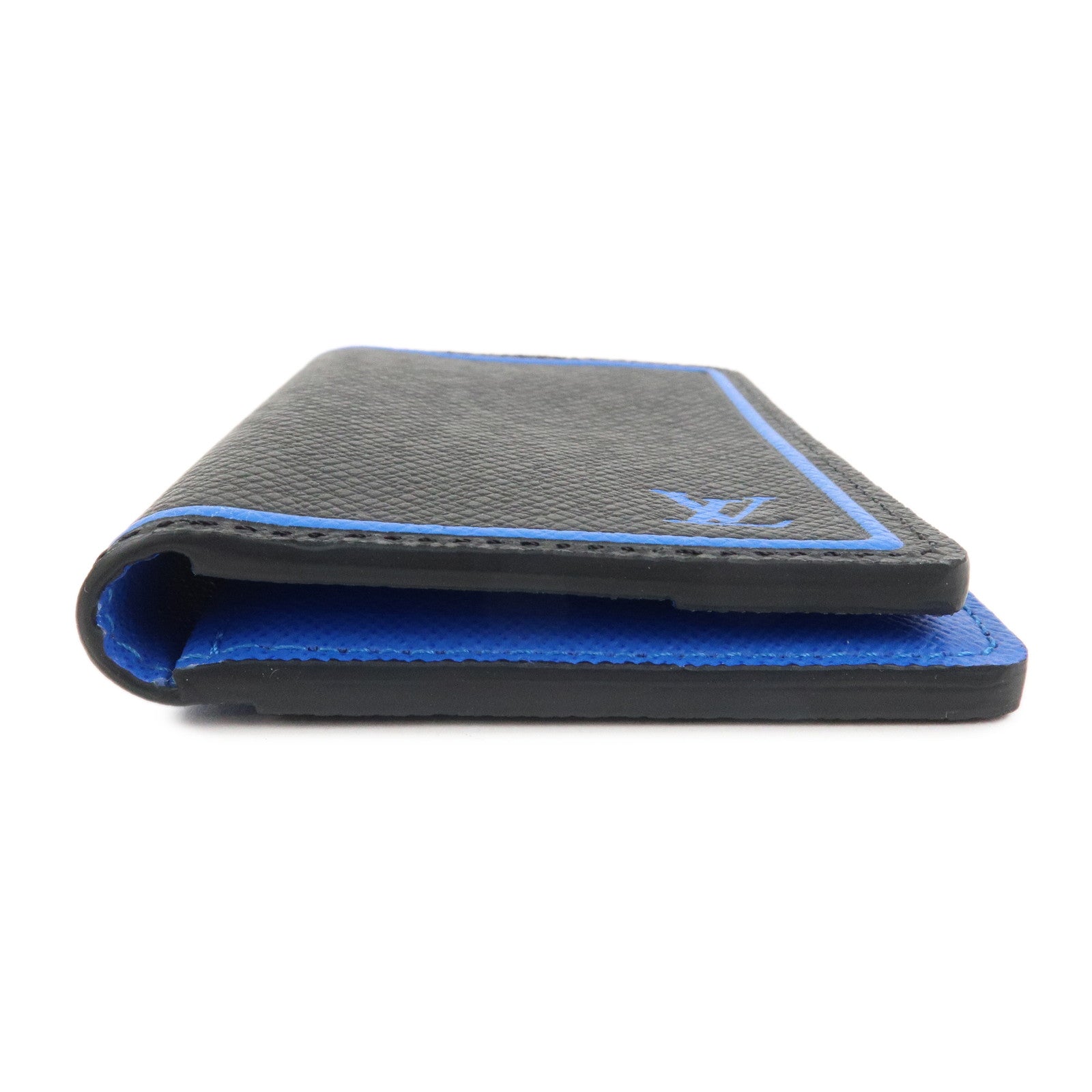 Louis Vuitton Taiga Organizer de Posh Card Case Noir Blue M63329