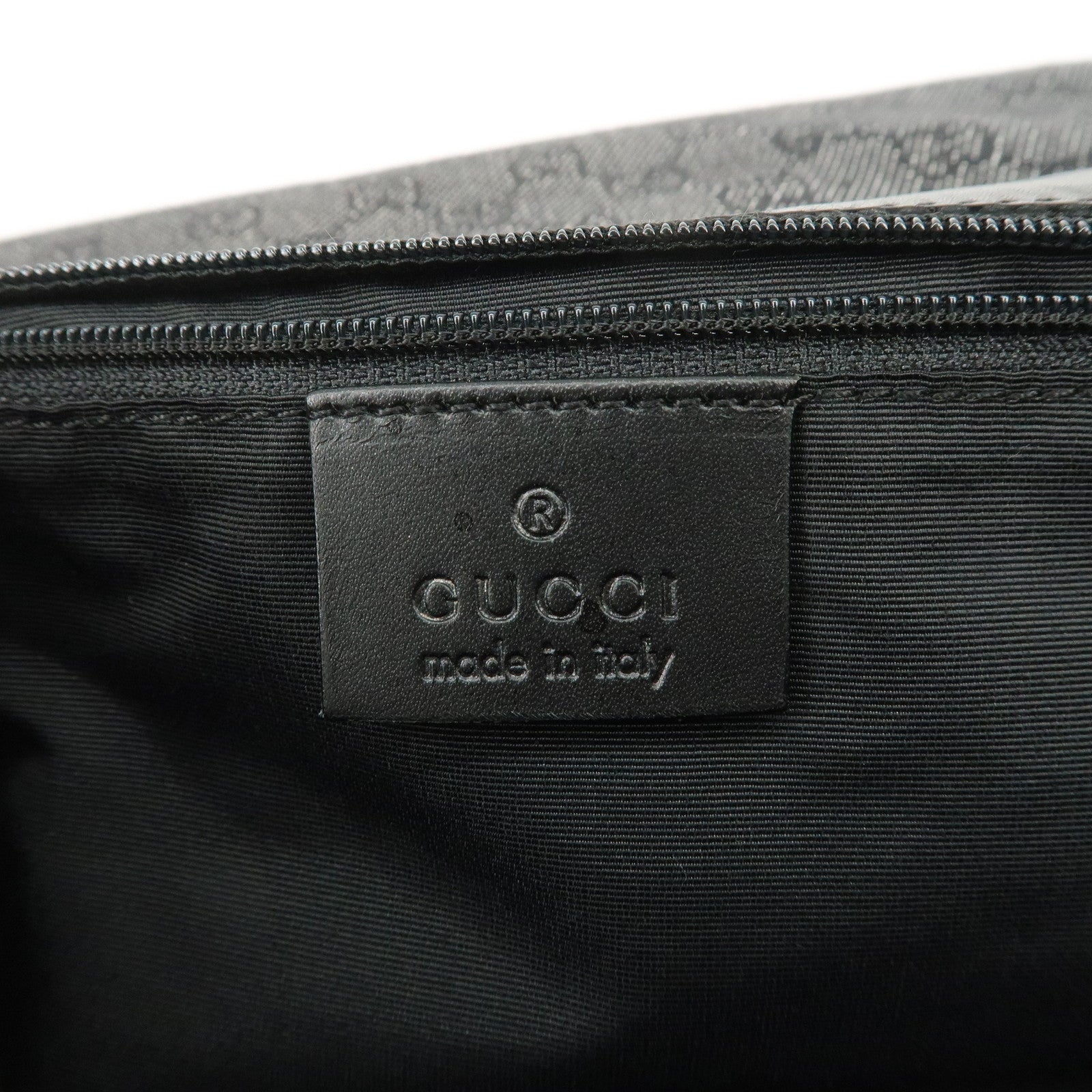 GUCCI GG Denim Leather Tote Bag Hand Bag Shoulder Bag Black 31243
