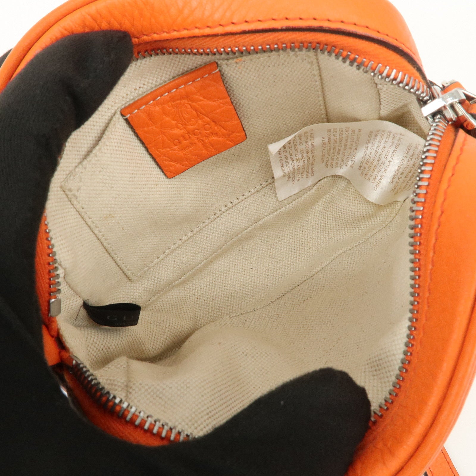 GUCCI SOHO Childrens Leather Mini Shoulder Bag Orange 355202