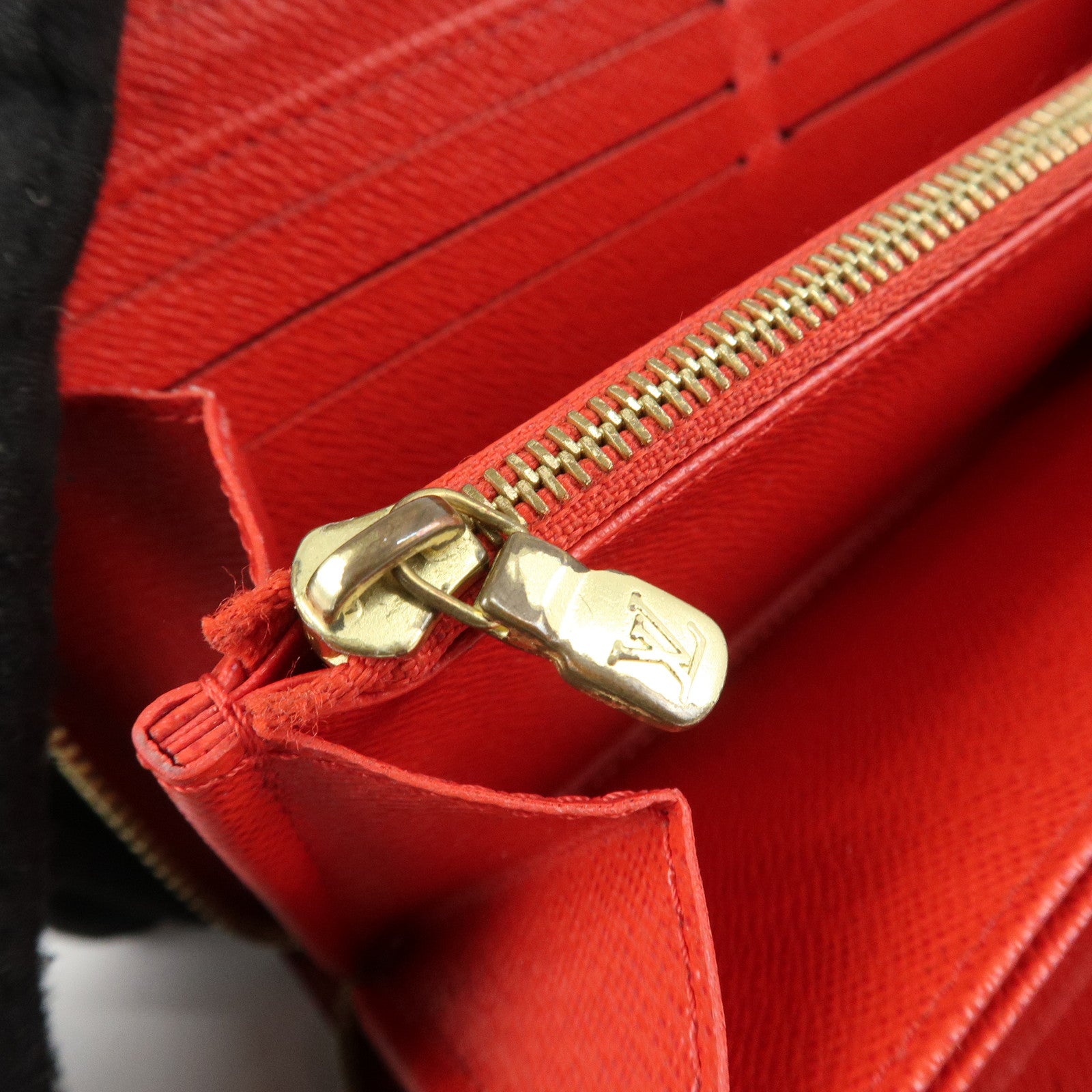 Louis Vuitton Monogram Round Zippy Wallet Long Wallet Coquelicot M41896 Used