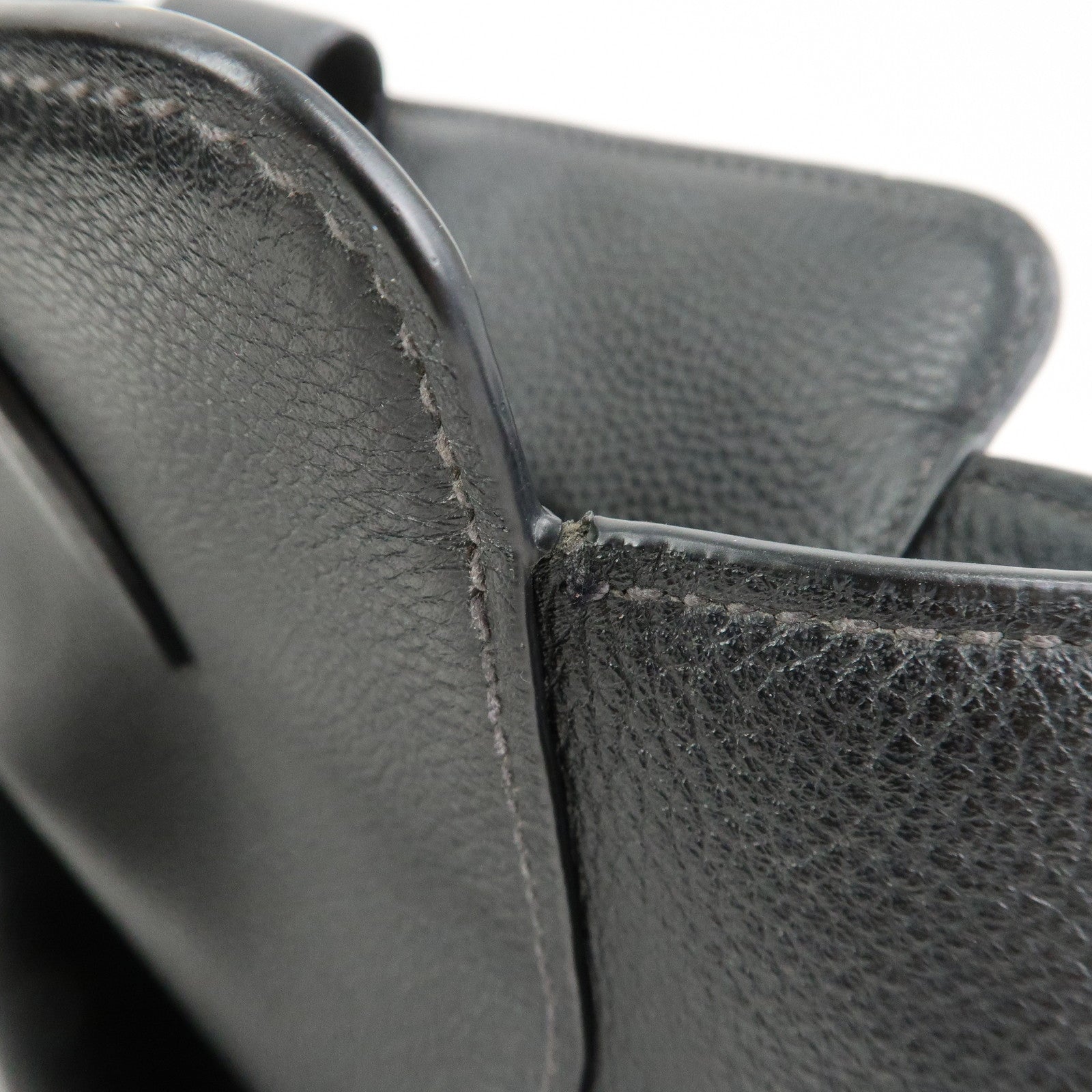 PRADA Logo Leather Shoulder Bag Tote Bag Black 1BG111