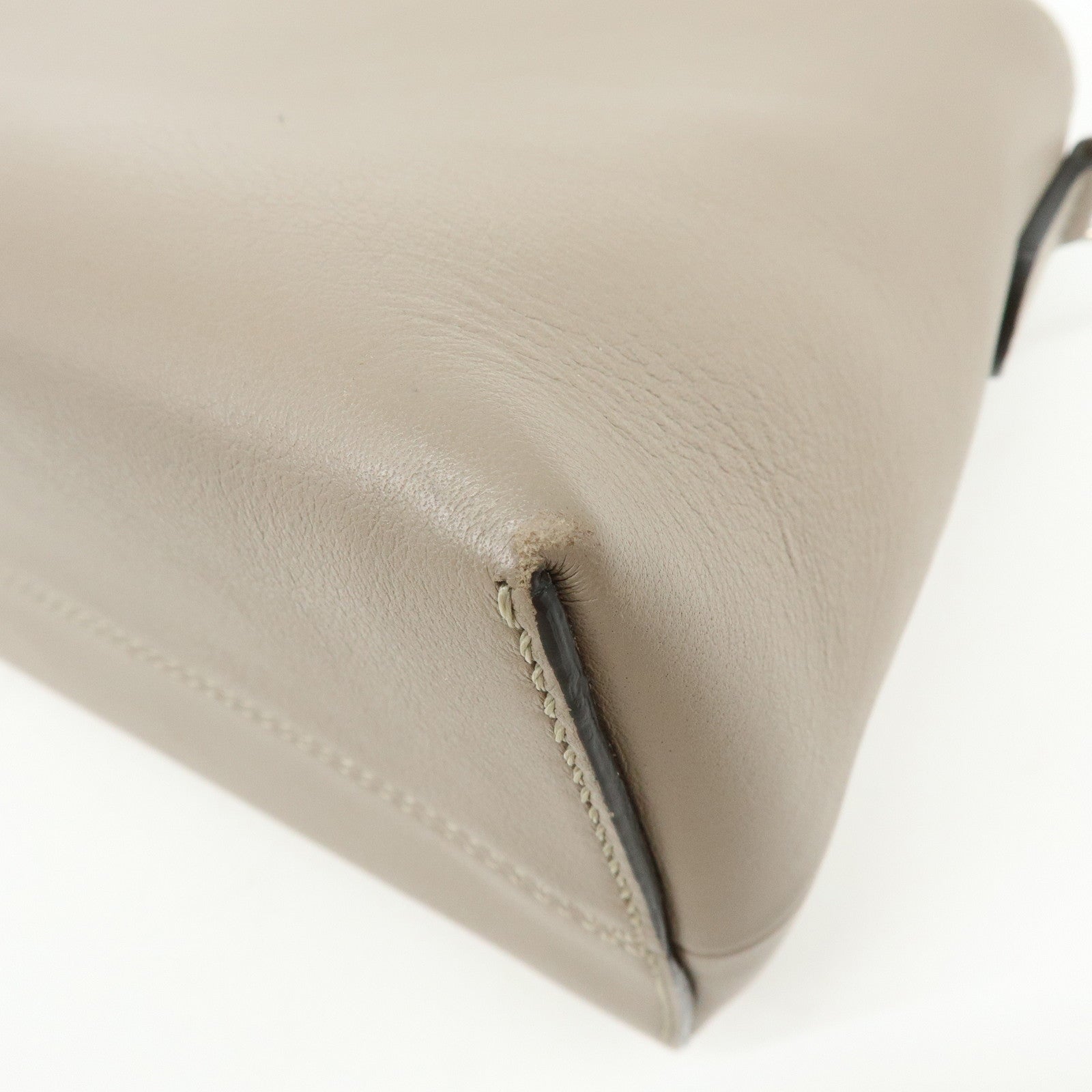 FENDI By The Way Leather 2Way Hand Bag Shoulder Bag Greige 8BL146