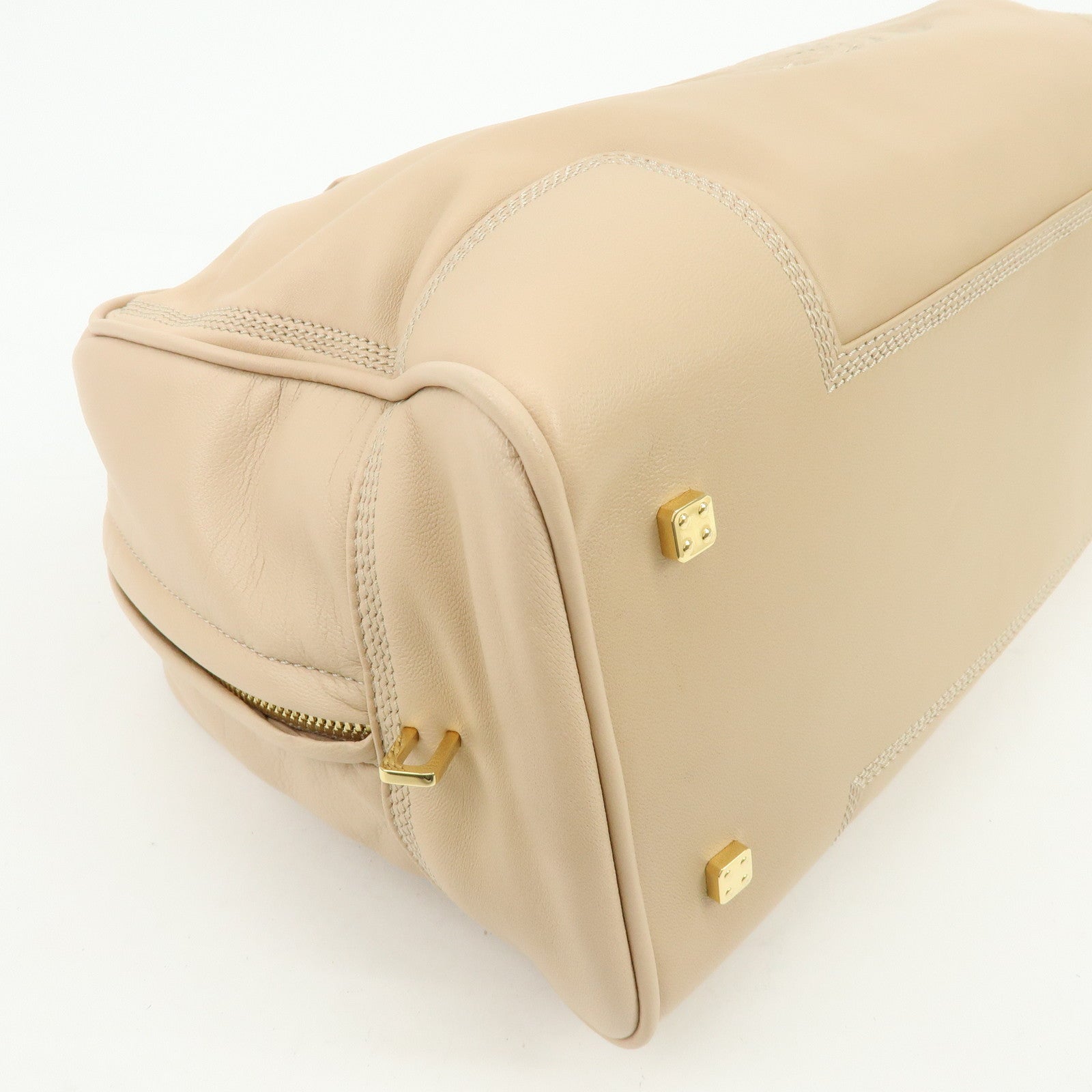 LOEWE Anagram Amazona 36 Nappa Leather Hand Bag Boston Bag Beige