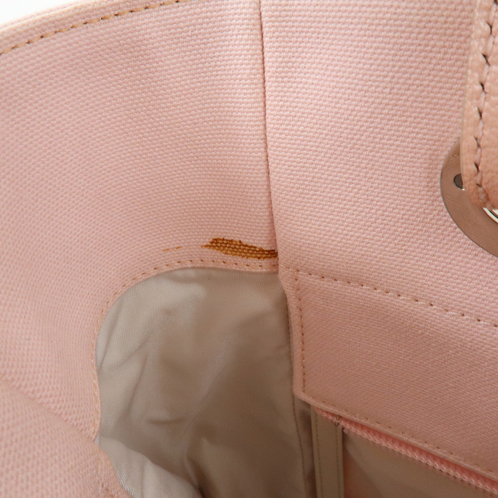 CHANEL Paris Biarritz PM Canvas Leather Tote Bag Pink A34208