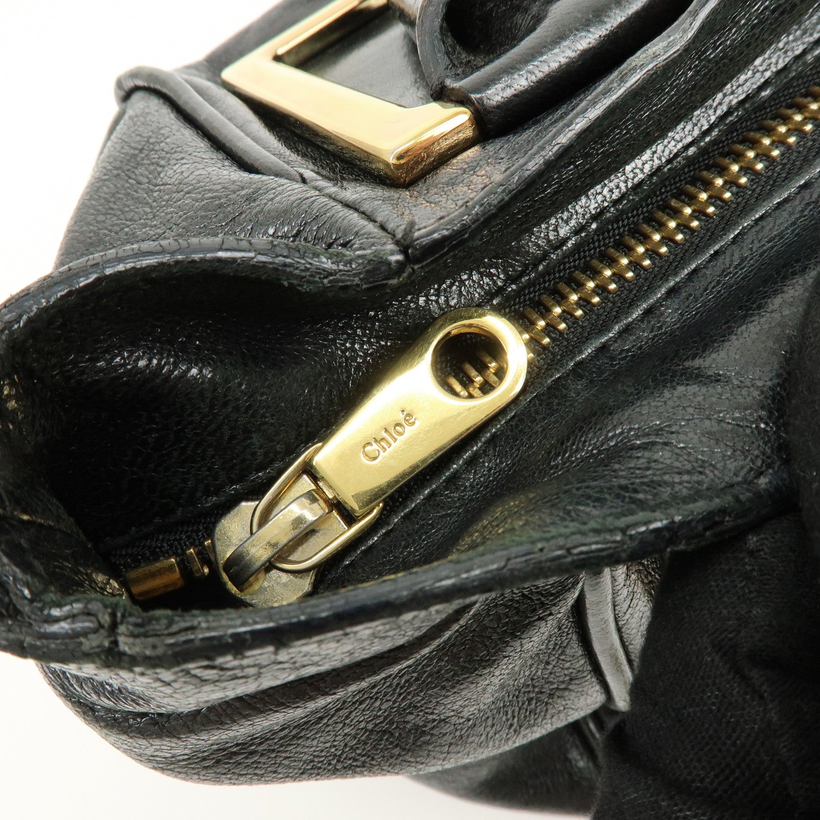 Chloe Ethel Leather 2Way Shoulder Bag Hand Bag Crossbody Bag Black