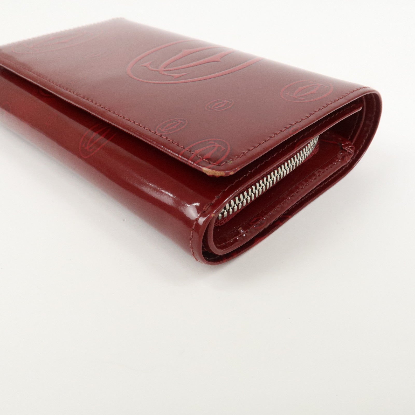 Cartier Happy Birthday Leather Compact Wallet Bordeaux