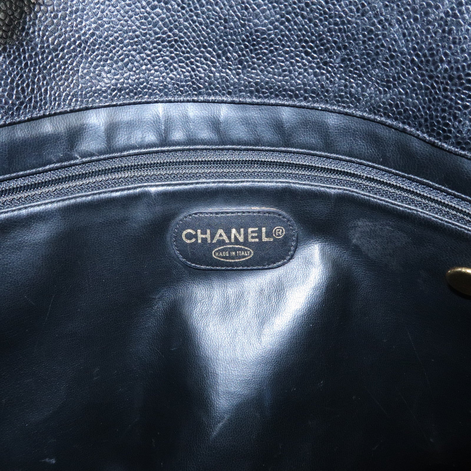 CHANEL COCO Mark COCO Ball Leather Chain Tote Bag Black A03578