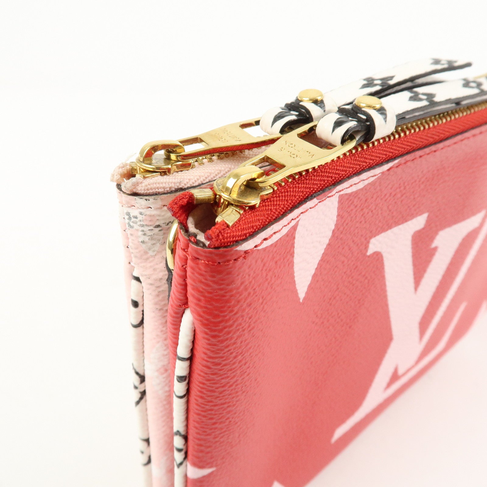 Louis Vuitton Monogram Giant Pochette Double Zip Pouch Rouge M67561 Used