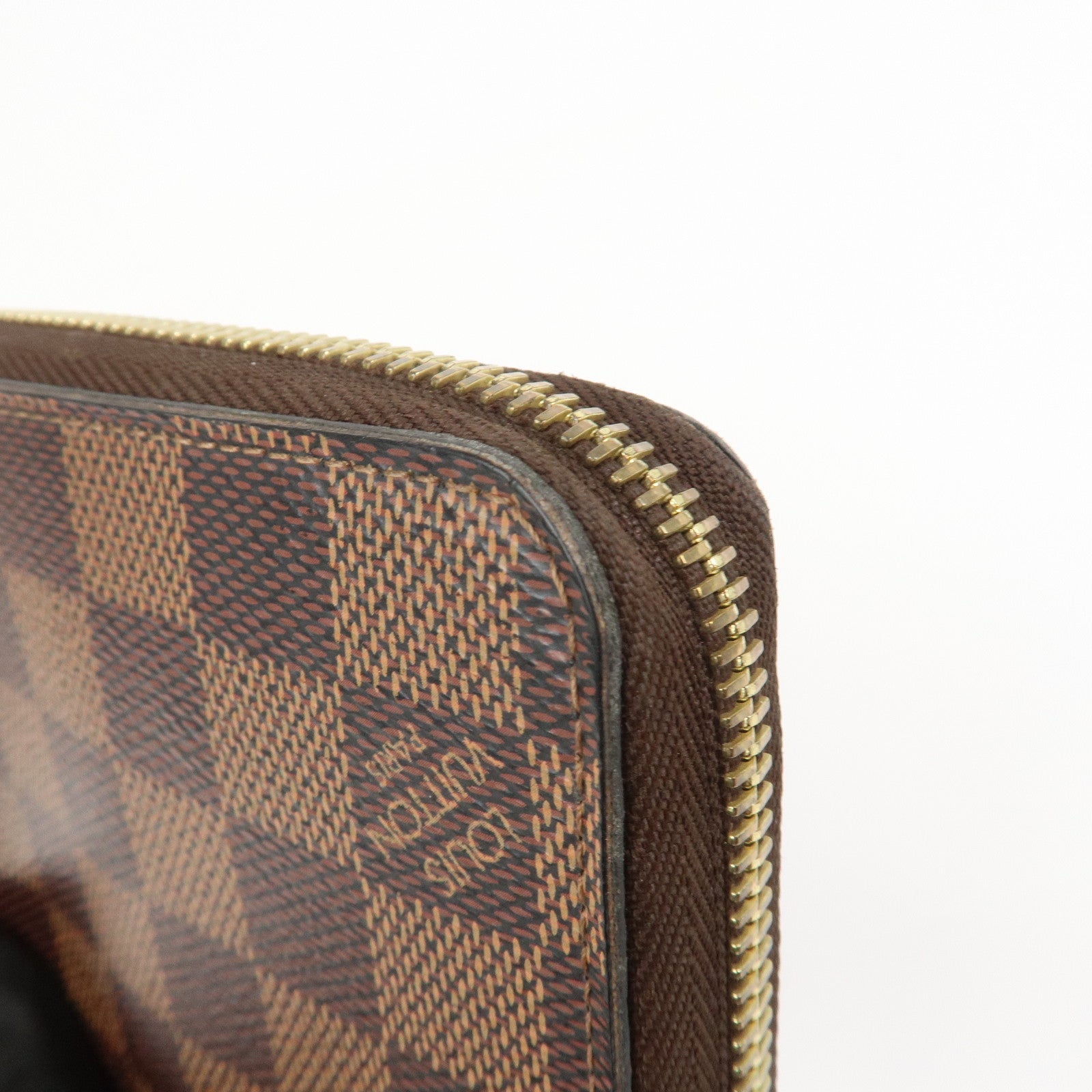 Louis Vuitton Damier Canvas Zippy Wallet Old Style Brown N60015