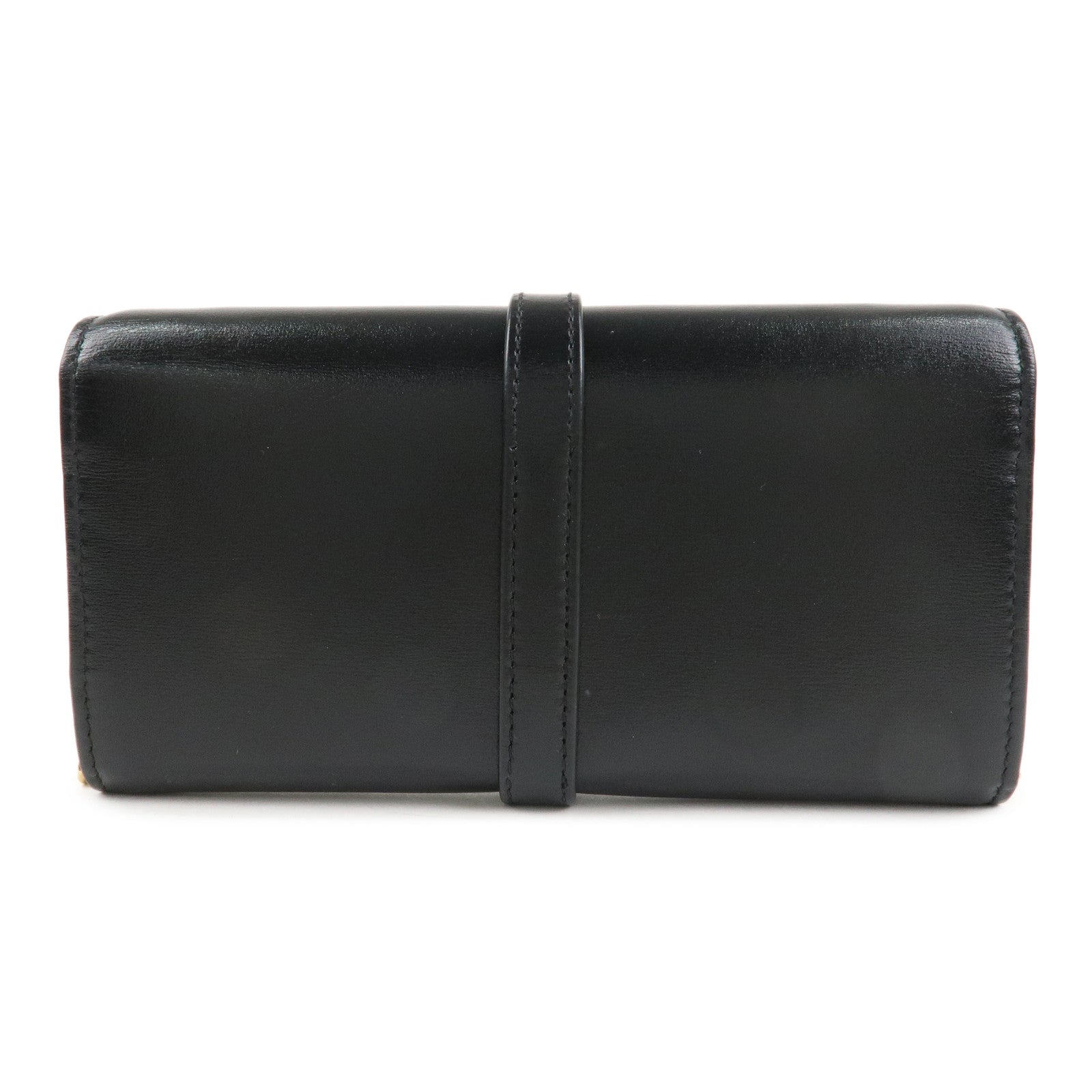 GUCCI Jackie 1961 Leather Chain Wallet WOC Black Gold 652681 Used