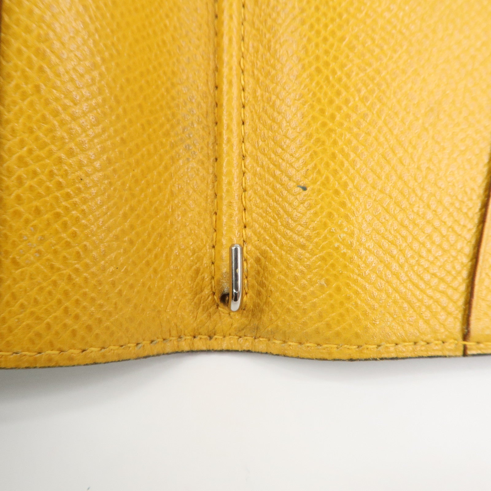HERMES Leather Logo 〇Y Stamped Agenda PM Planner Cover Green
