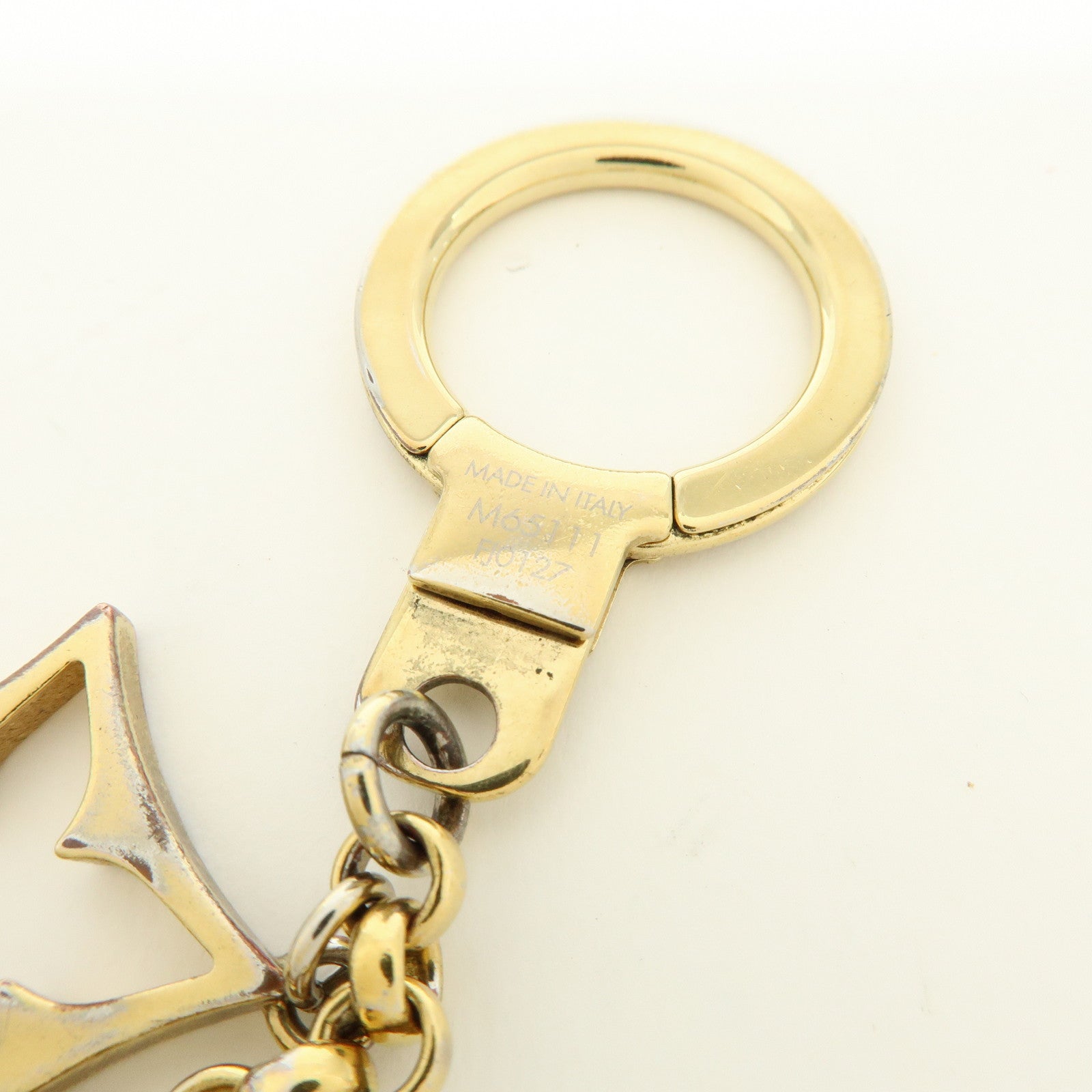 Louis Vuitton Fleur de Monogram Bag Charm Key Chain Gold M65111