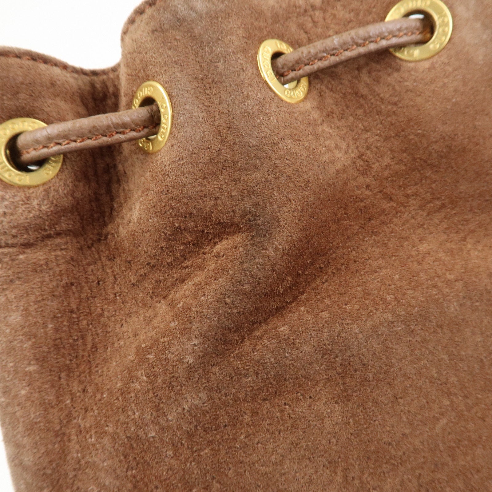 GUCCI Bamboo Suede Leather 2WAY Bag Hand Bag Brown 001・3754・1657