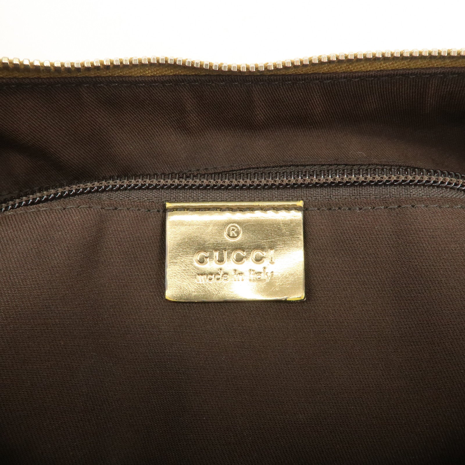 GUCCI GG Canvas Patent Leather Shoulder Bag Beige Gold 181092 Used