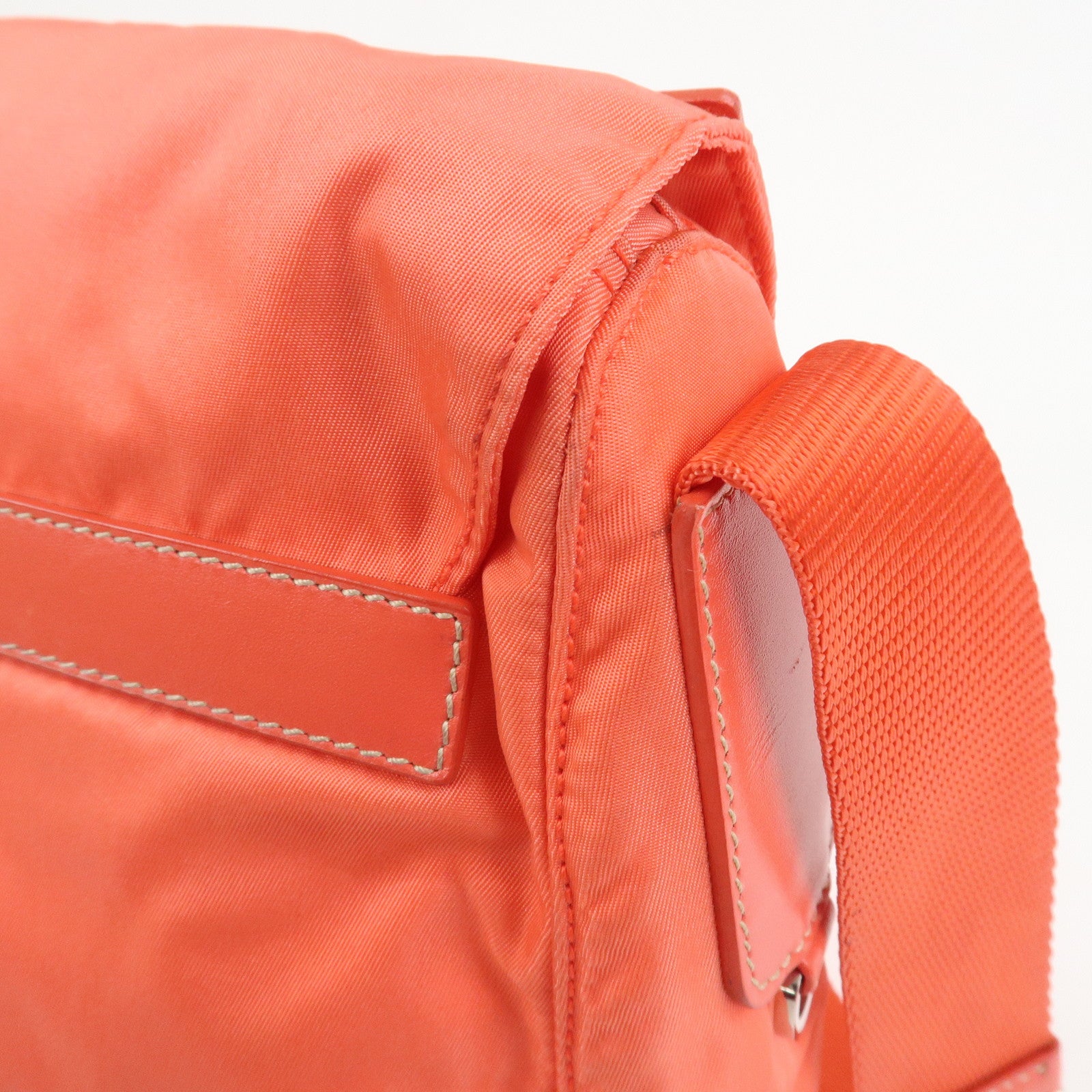 PRADA Triangle Logo Nylon Leather Shoulder Bag Crossbody Bag BT8994