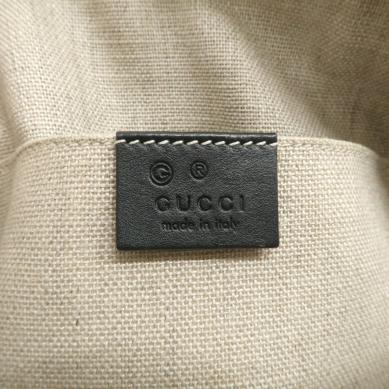 GUCCI Micro Guccissima Leather 2 Way Hand Bag Black 449654 Used