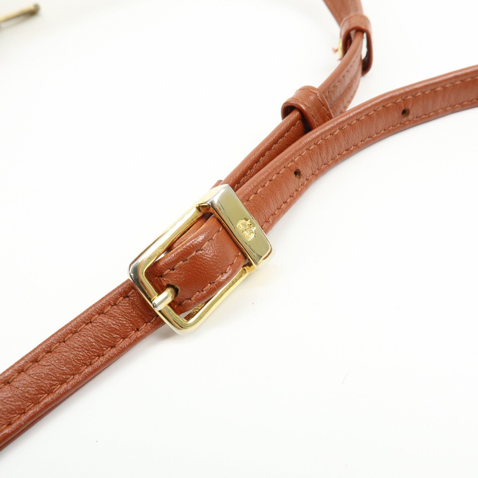 MCM Visetos Logogram Leather Shoulder Bag Crossbody Bag Brown