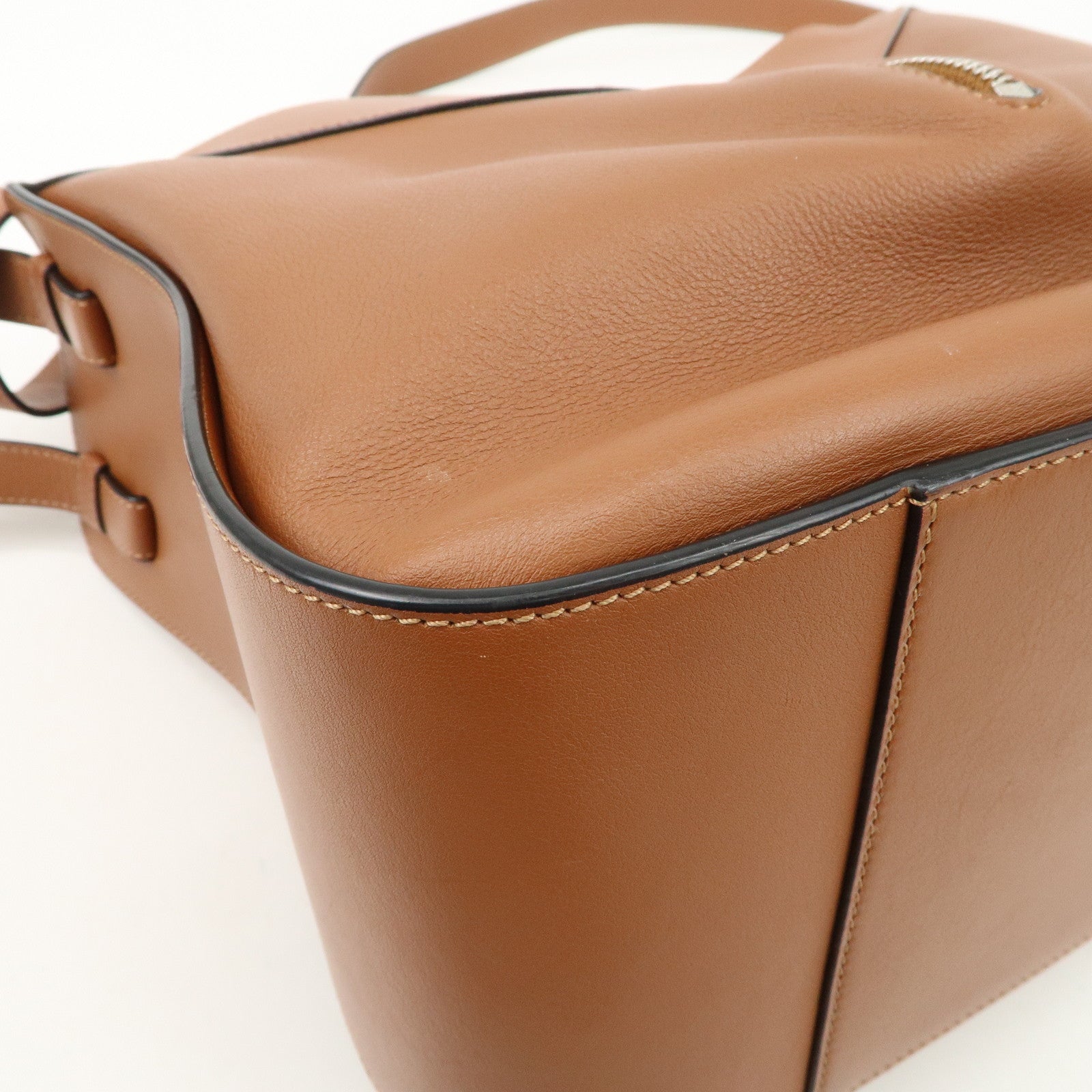 LOEWE Leather Hammock Medium Hand Bag Shoulder Bag Tan Used