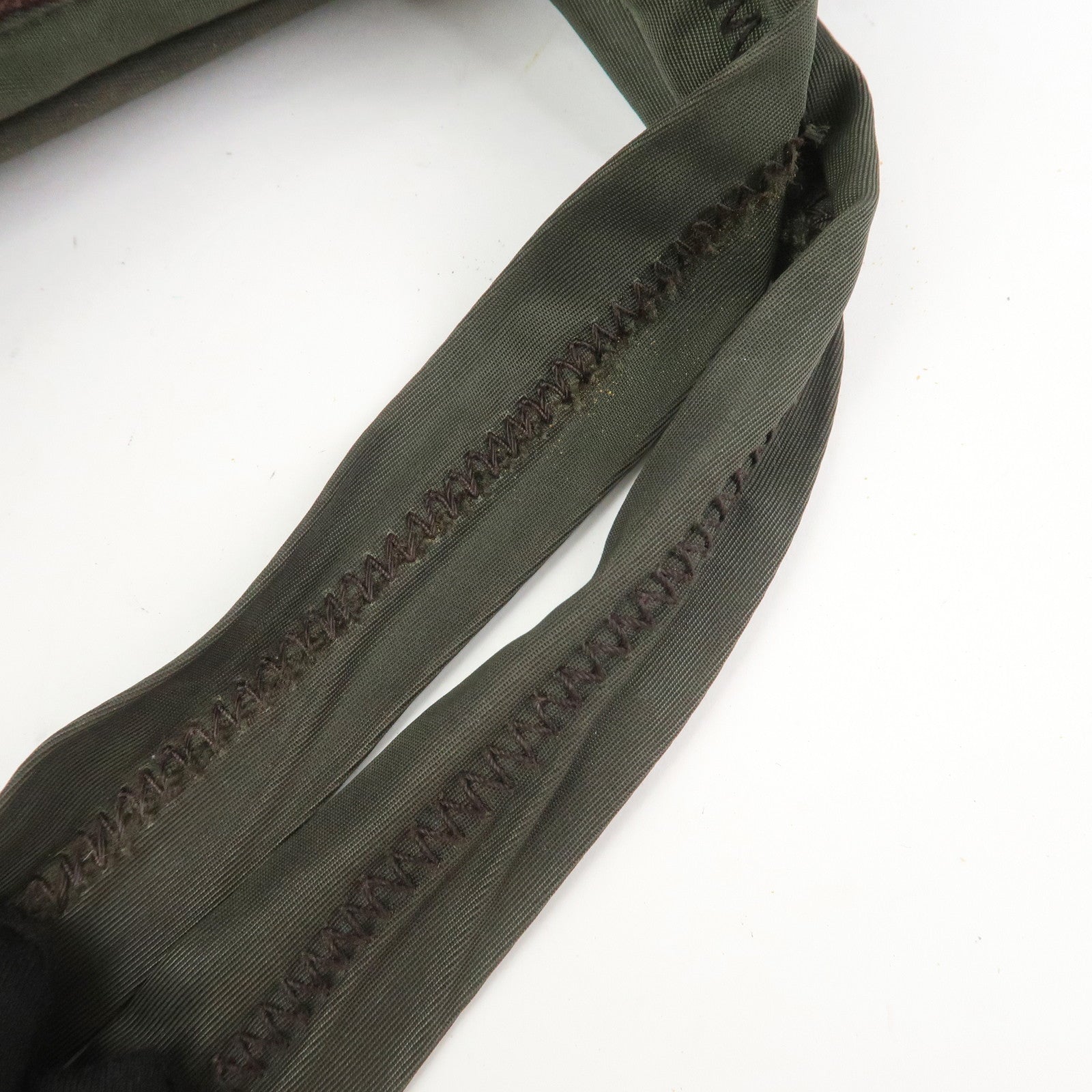 PRADA Triangle Logo Nylon Brief Case Tote Bag Khaki B8493