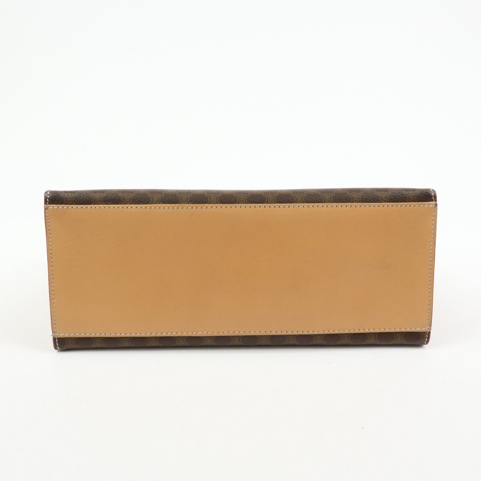 CELINE Macadam PVC Leather Hand Bag Top Handle Flap Bag Brown