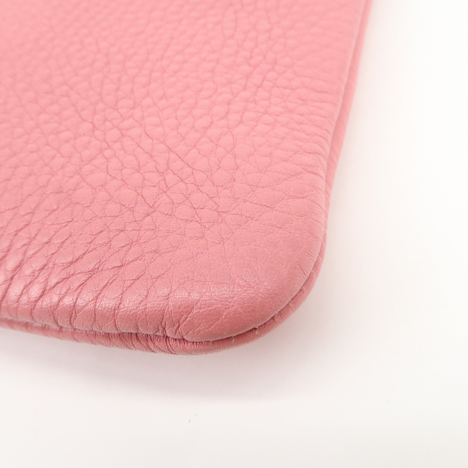 GUCCI Bamboo Leather Hand Bag Clutch Bag Pouch Pink