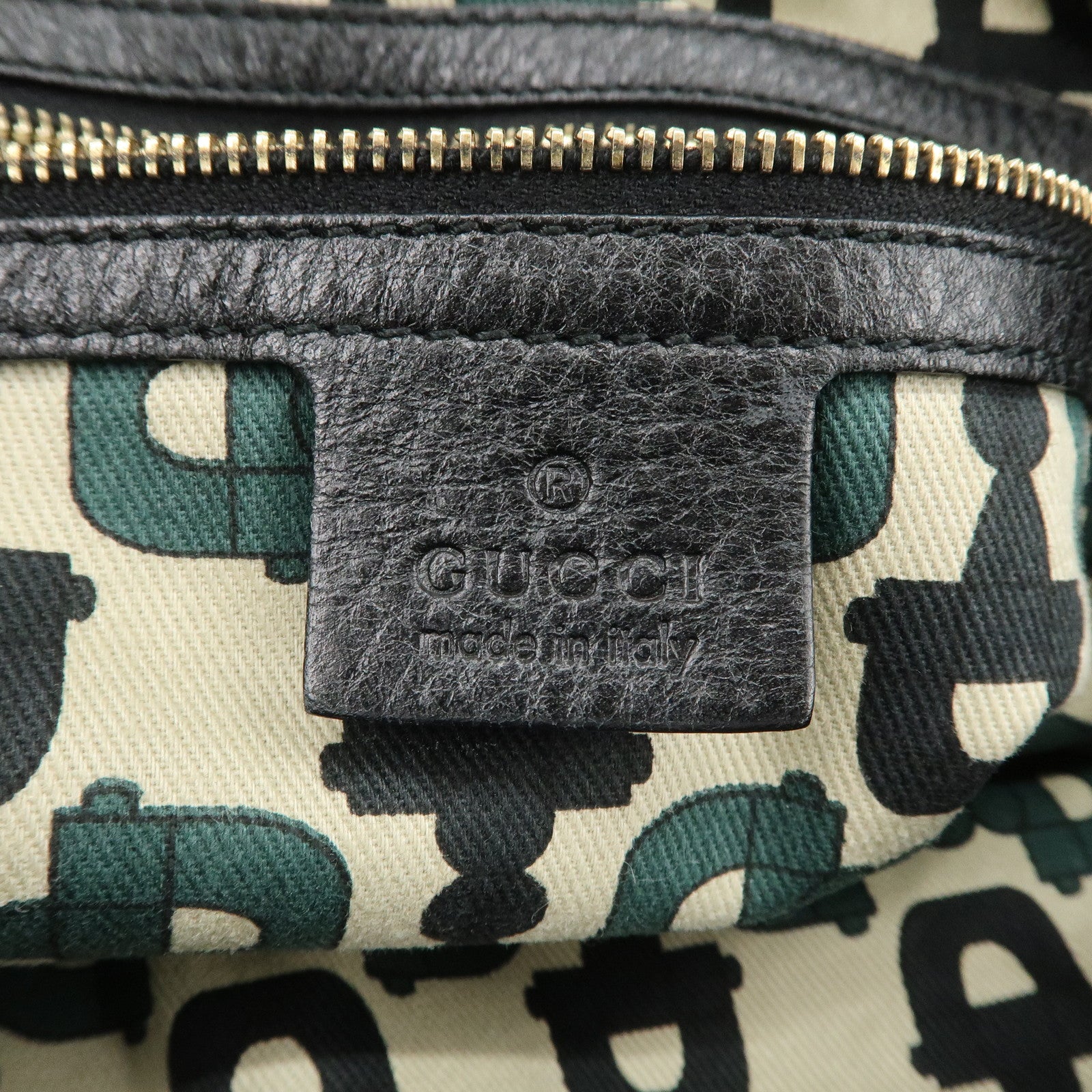 GUCCI Guccissima Leather 2Way Shoulder Bag Black 185566