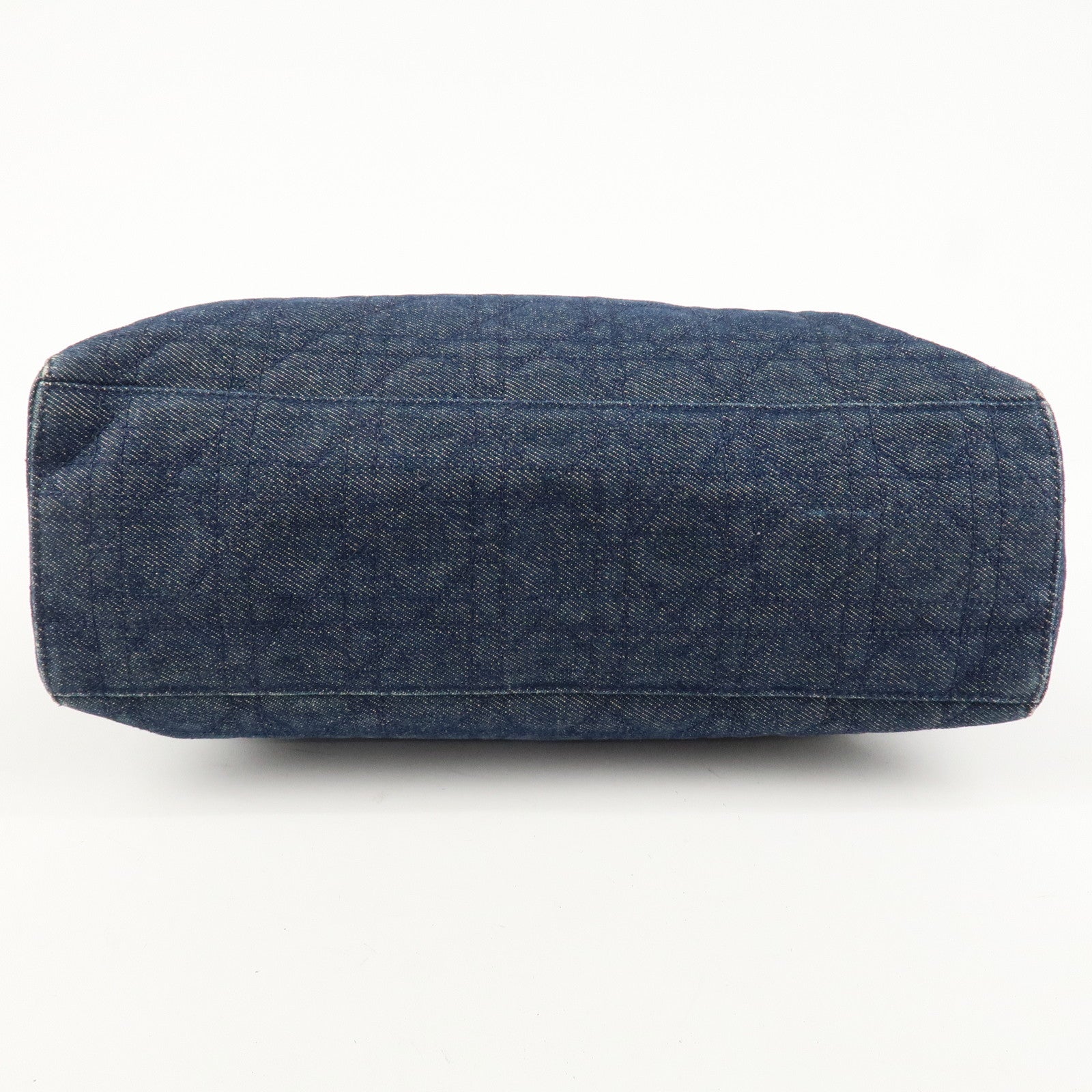 Christian Dior Cannage 2way Denim Tote Bag Navy Used