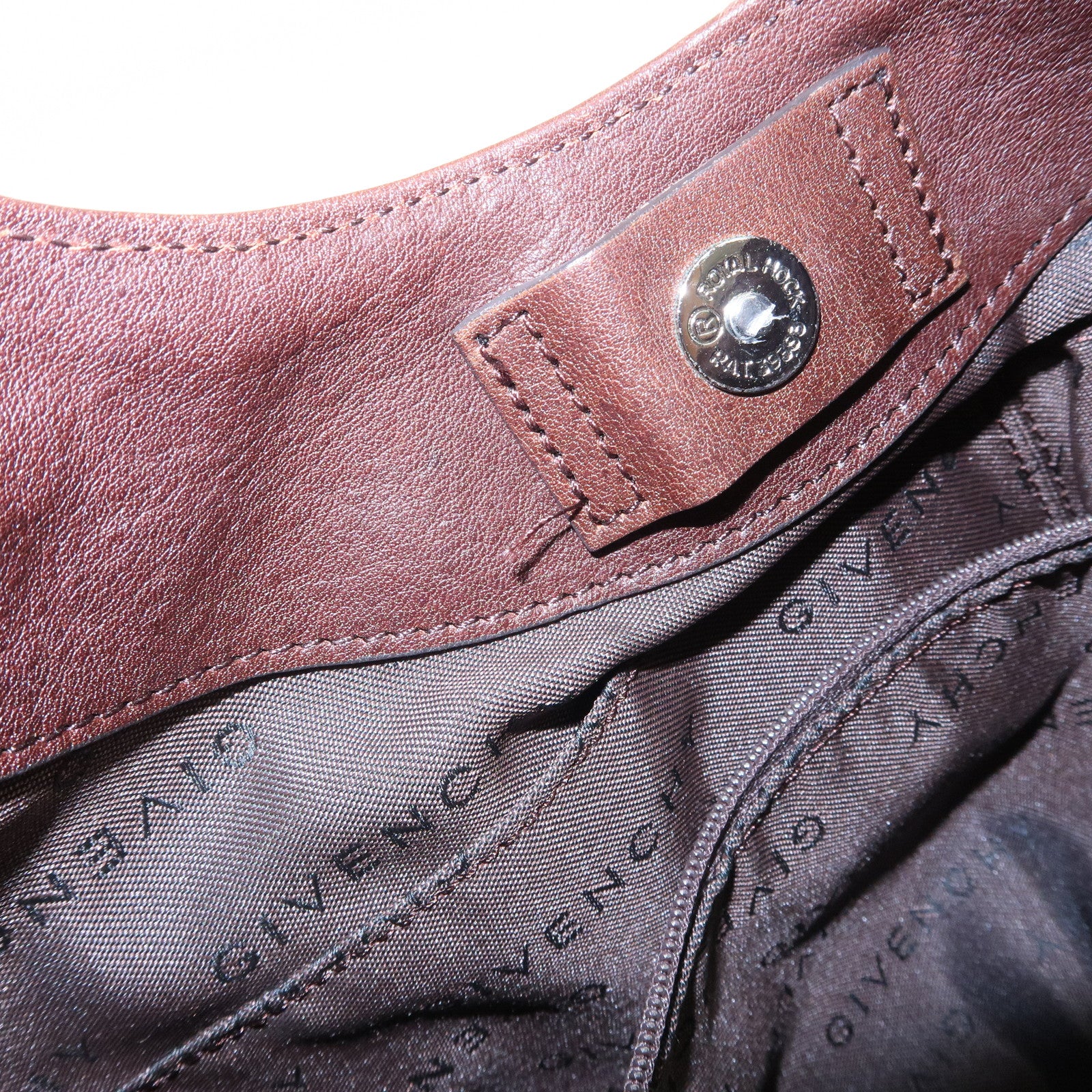 GIVENCHY 4G Logo Canvas Leather Hand Bag Shoulder Bag Beige Brown