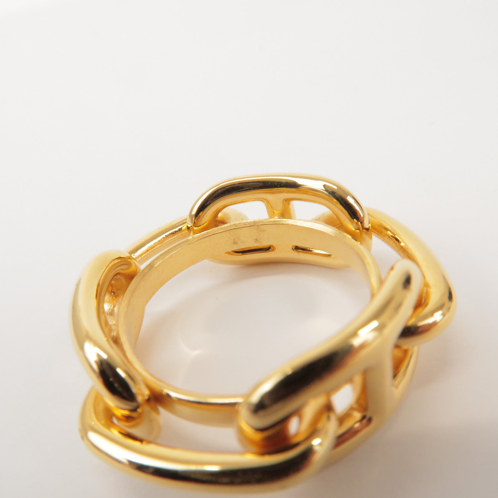 HERMES Metal Chaine d’Ancre Scarf Ring Gold