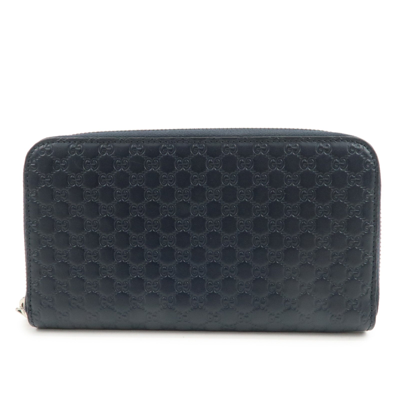 GUCCI Micro Guccissima Leather Zippy Long Wallet Navy 544473