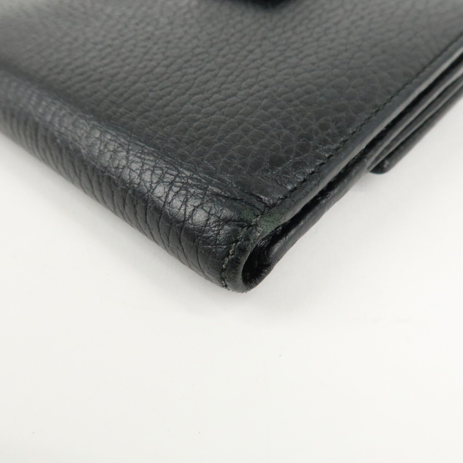 GUCCI GG Marmont Leather Double Hook Wallet Black 456122 Used