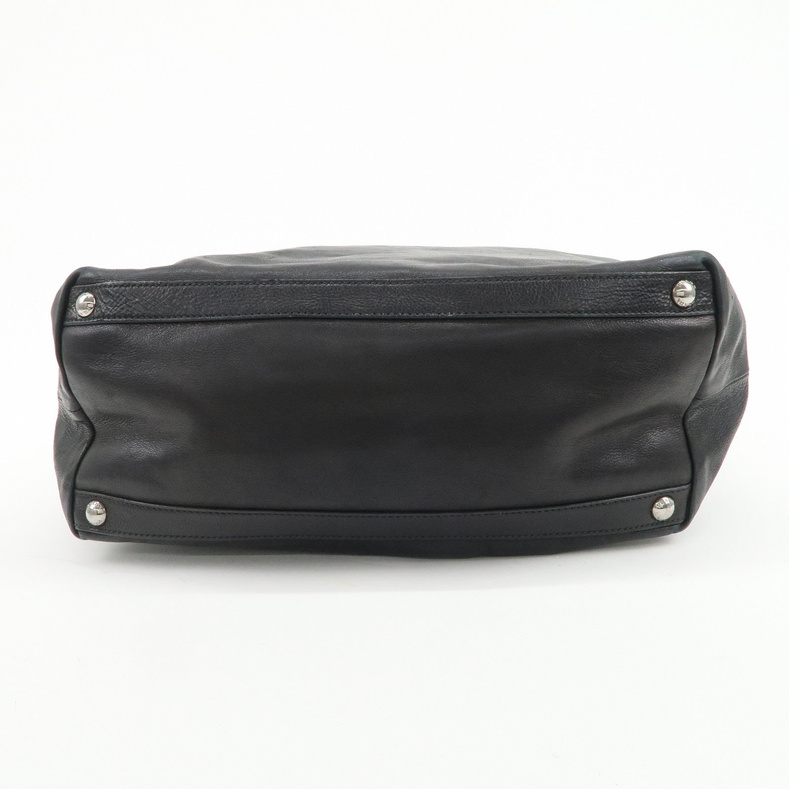 PRADA Leather 2Way Bag Tote Bag Shoulder Bag Black VA0801
