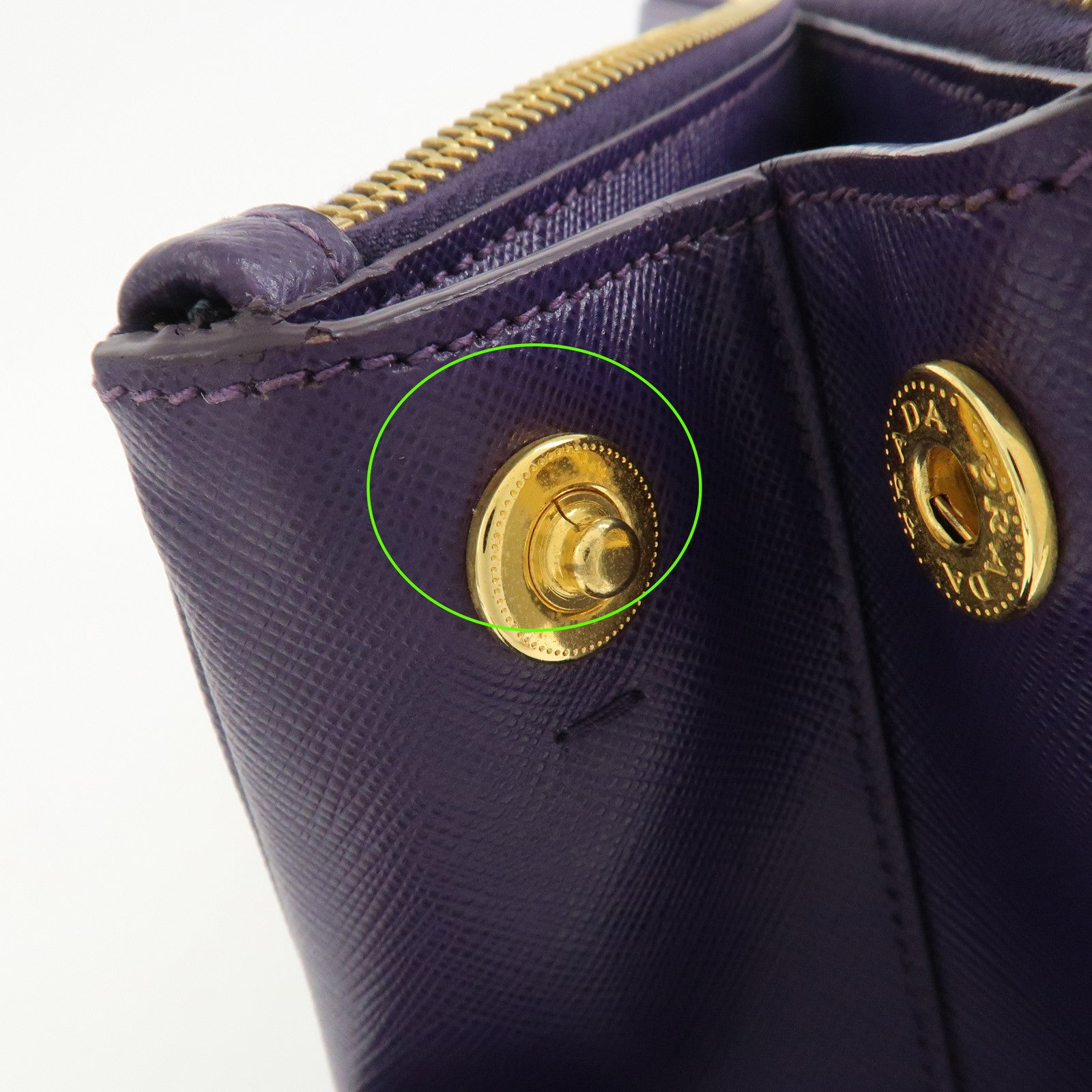 PRADA Saffiano Leather Galleria 2Way Bag Hand Bag Purple BN1786