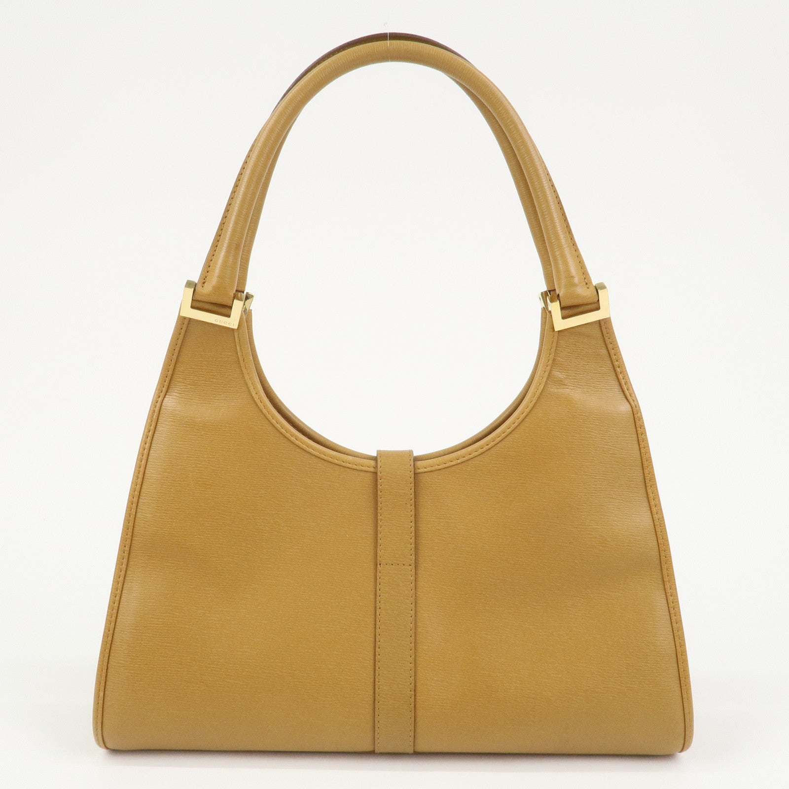 GUCCI Jackie Logo Leather Shoulder Bag Hand Bag Brown 002・1067