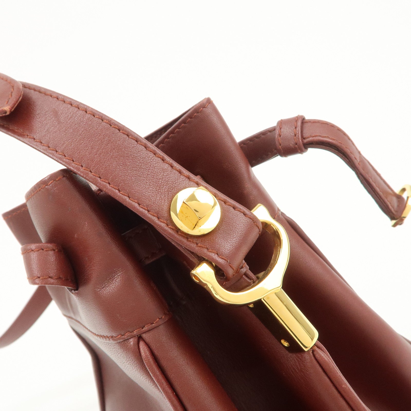 Cartier Must de Cartier Calf Leather Shoulder Bag Burgundy